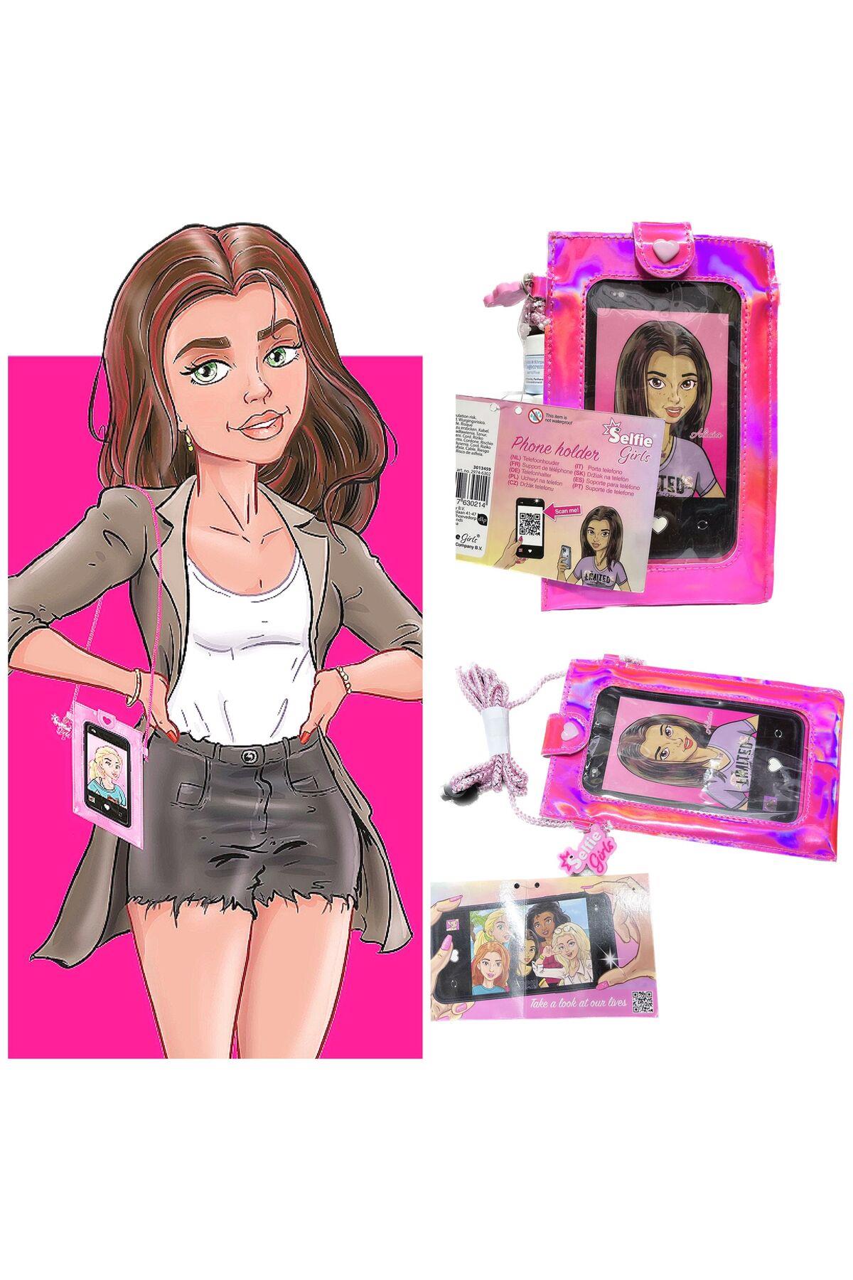 İthal Barbie Selfie Kız Bebek Hologram Dokunmatik Çerçeve Cüzdan Telefonluk Askılı Çanta