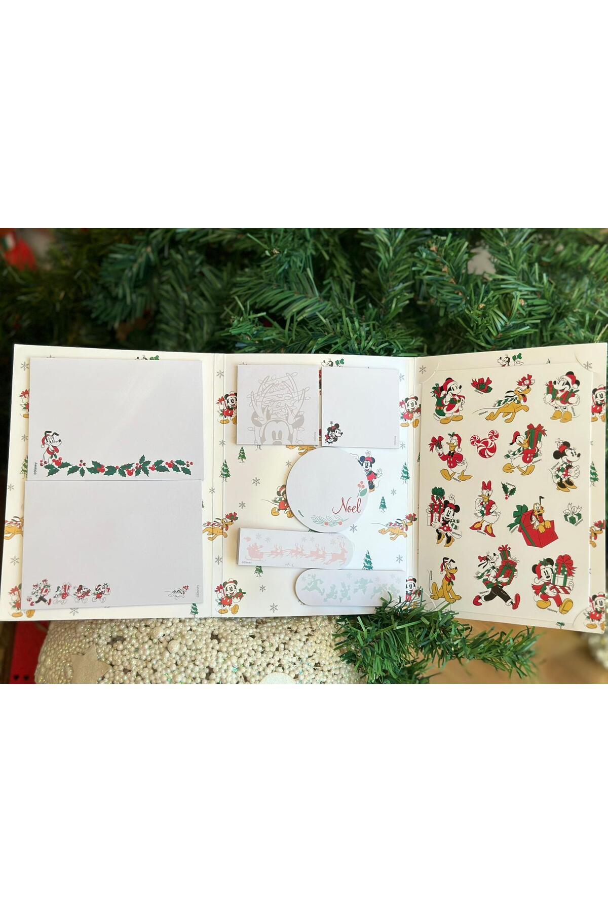 İthal Disney Mickey mouse yılbaşı hediye sticker notluk post it etiket albüm defter seti