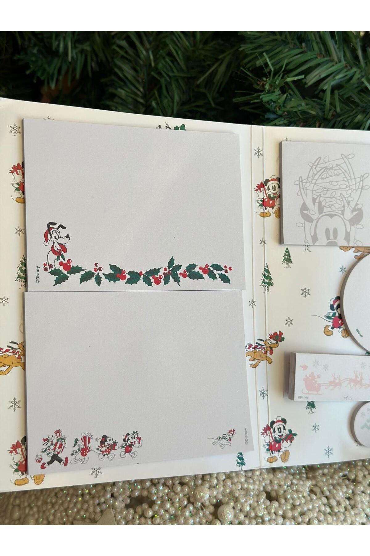 İthal Disney Mickey mouse yılbaşı hediye sticker notluk post it etiket albüm defter seti