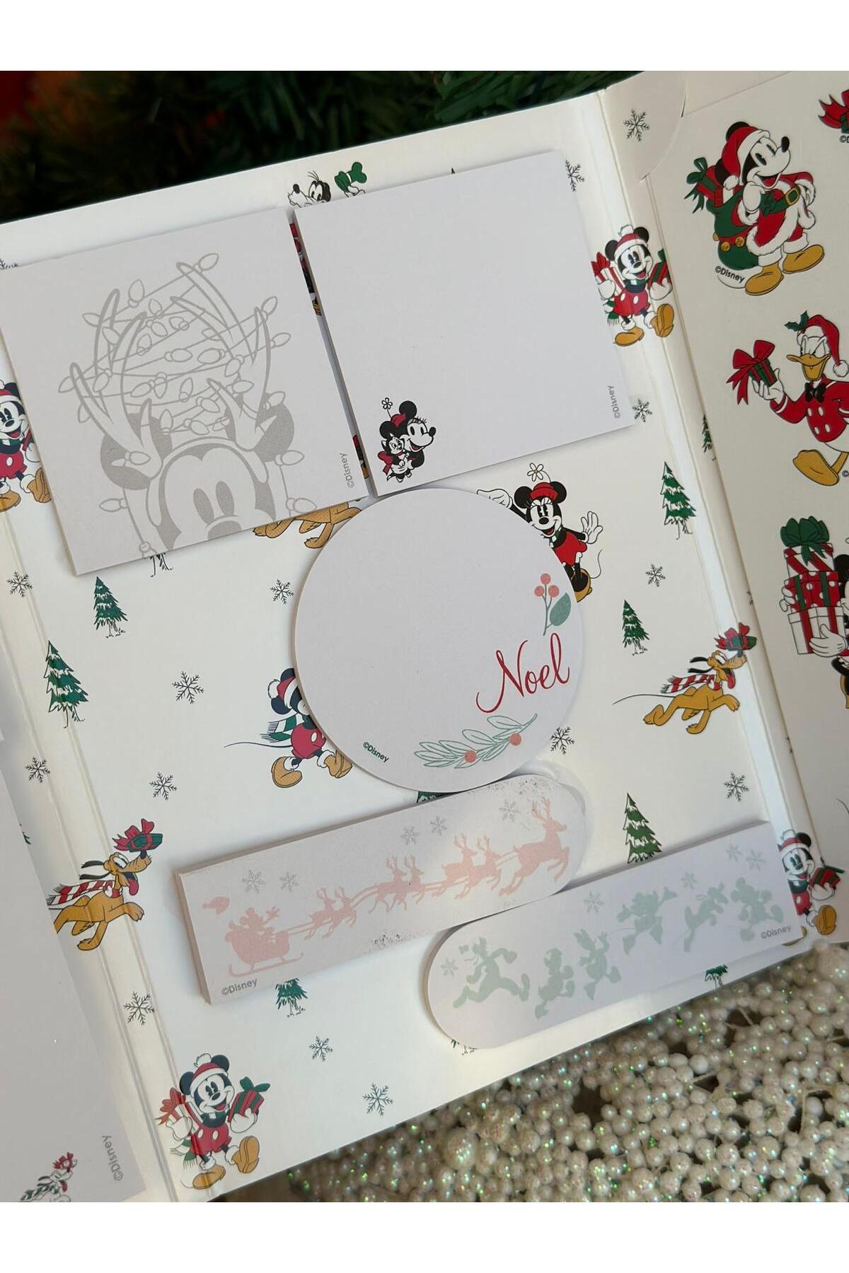İthal Disney Mickey mouse yılbaşı hediye sticker notluk post it etiket albüm defter seti