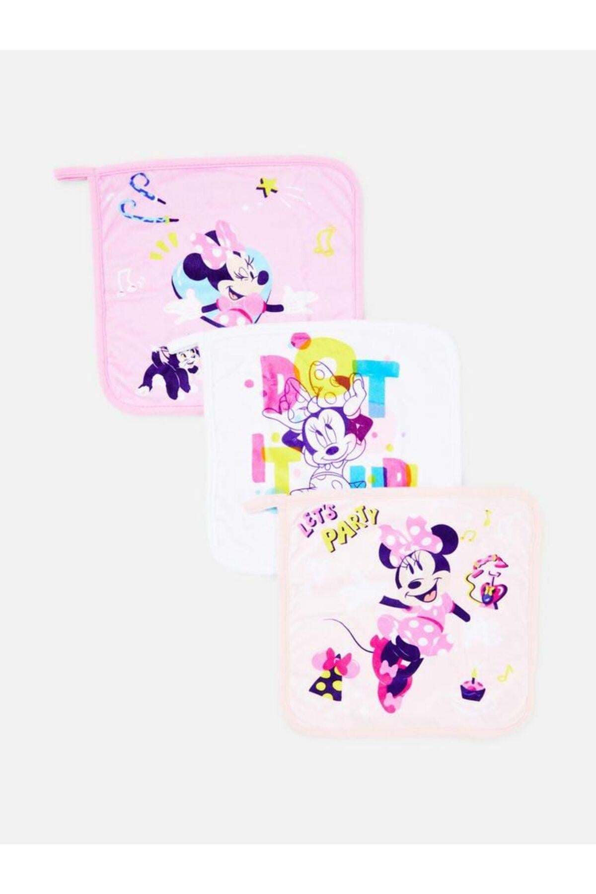 İthal Disney minnie mouse 3'Lü makyaj cilt temizleme yüz havlusu bezi seti
