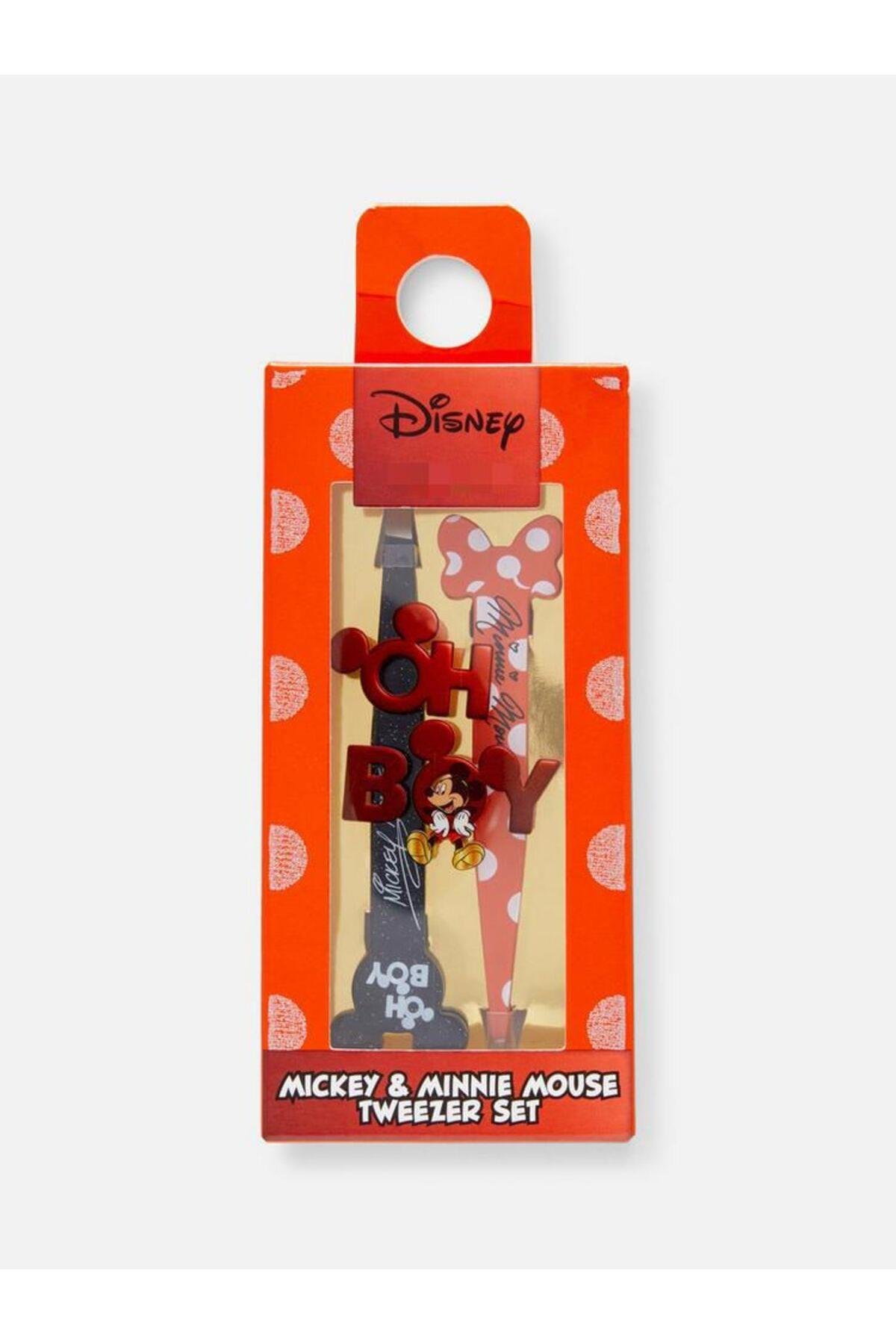 İthal Disney minnie mouse figürlü metal kırmızı cımbız seti batık kıl kaş