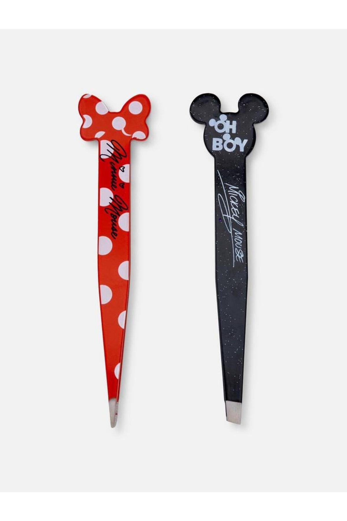 İthal Disney minnie mouse figürlü metal kırmızı cımbız seti batık kıl kaş