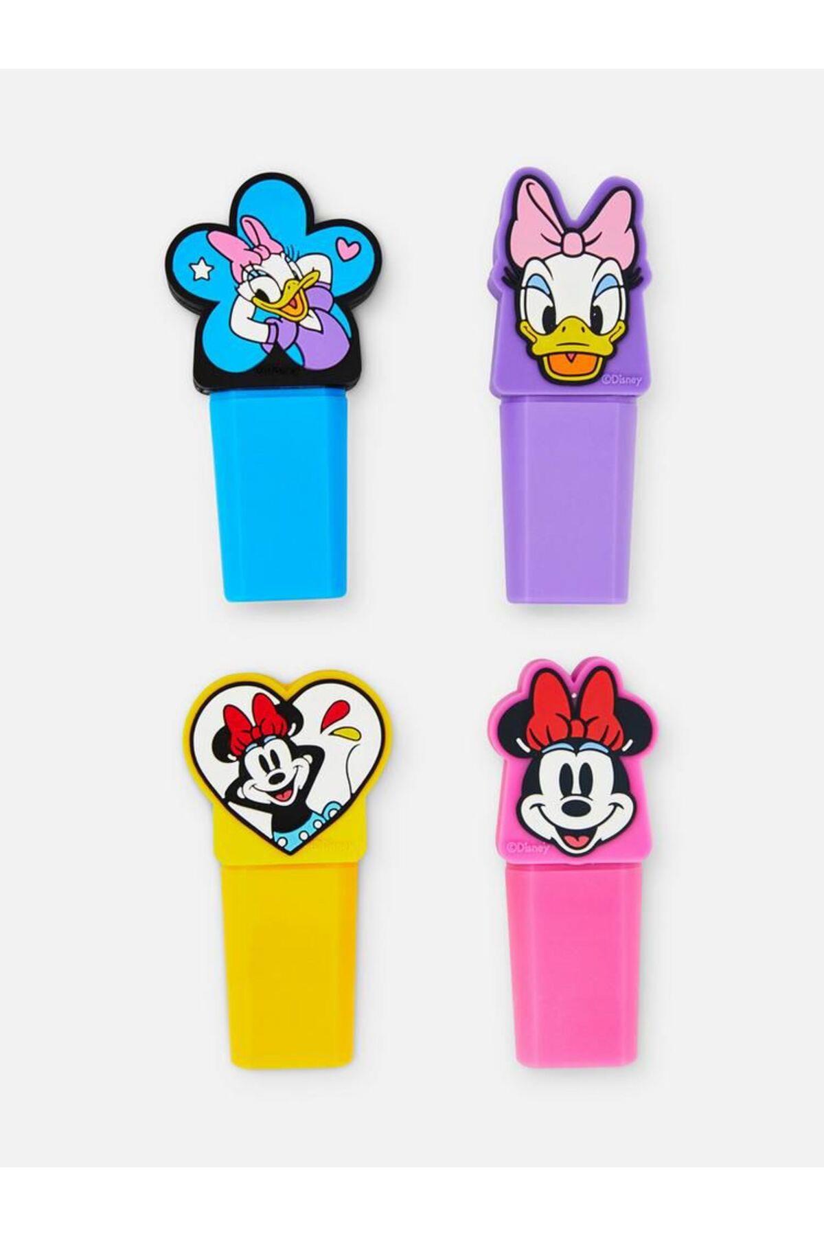 İthal Disney Minnie mouse lüks 4lü fosforlu çizim boya kalem seti
