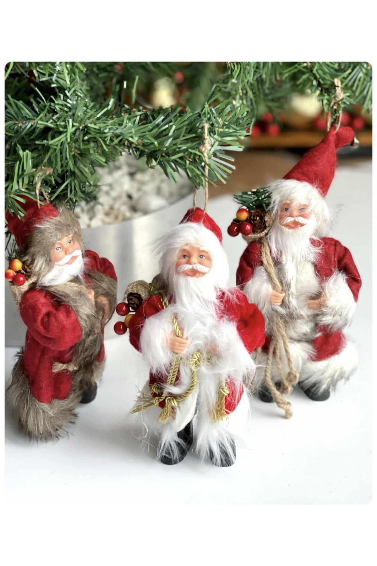 Ithal Koleksiyonluk Yılbaşı Lüks Sevimli Noel Baba Oyuncak Çam Ağacı Süsü Dekor Biblo Büyük 25-30cm