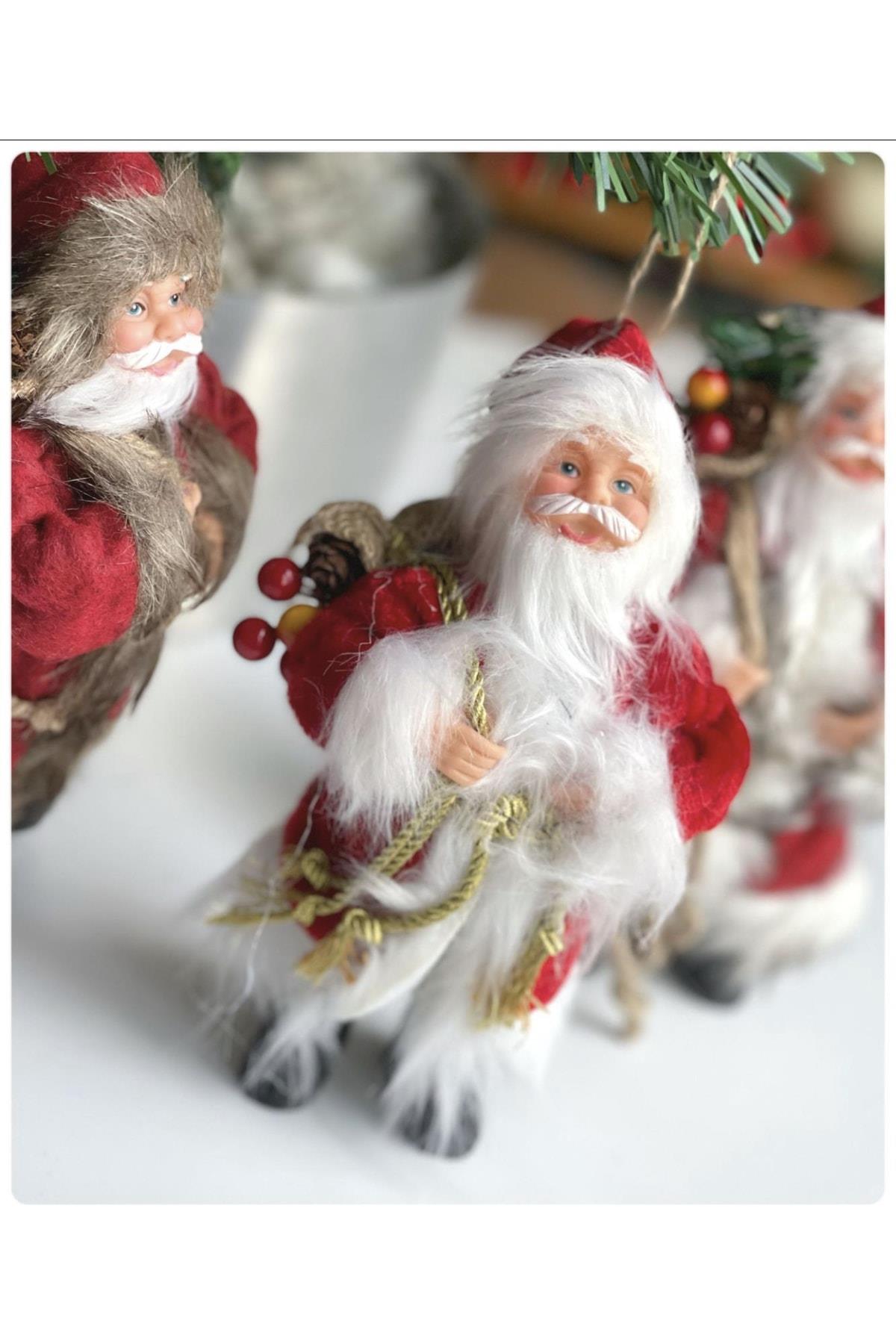 Ithal Koleksiyonluk Yılbaşı Lüks Sevimli Noel Baba Oyuncak Çam Ağacı Süsü Dekor Biblo Büyük 25-30cm