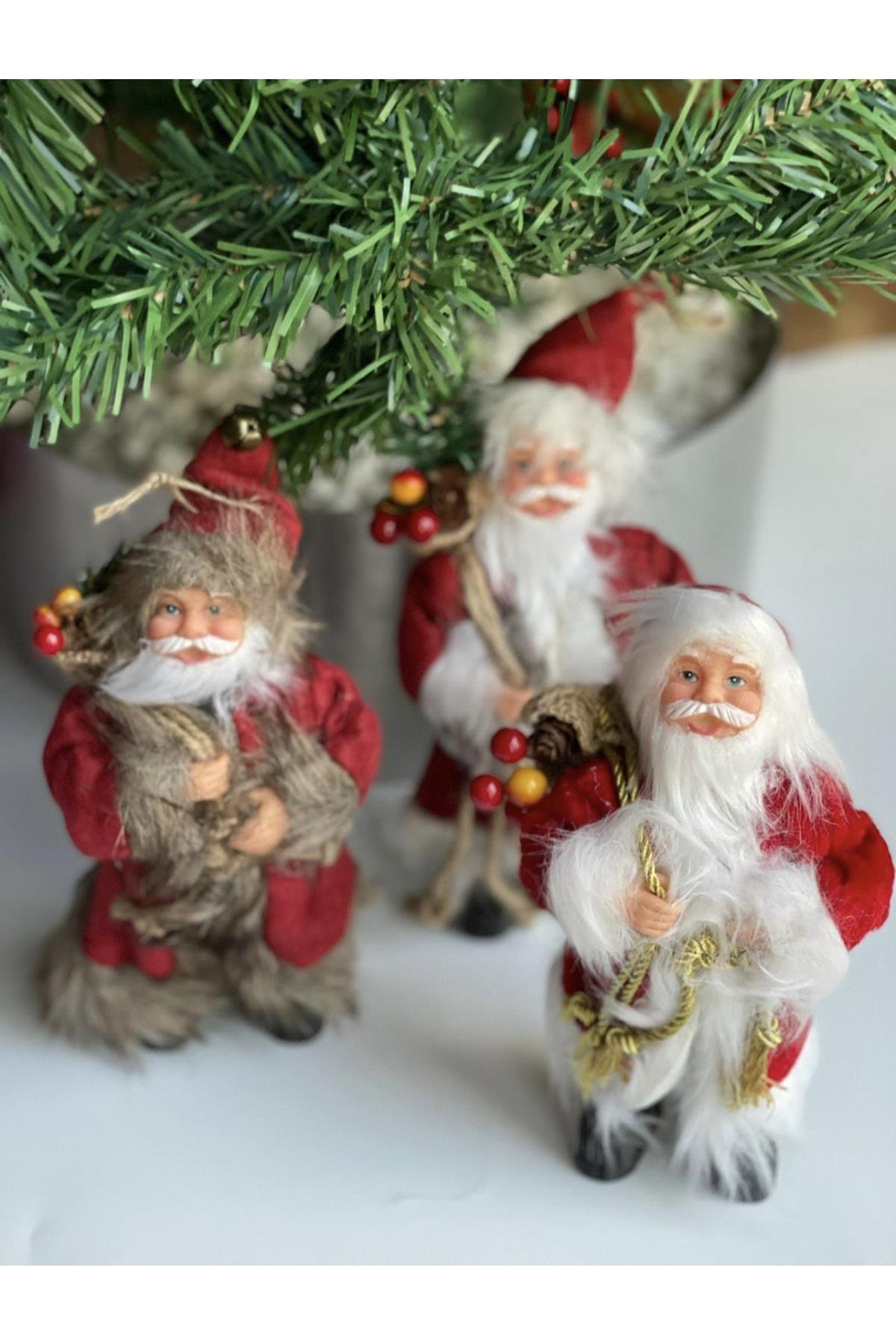 Ithal Koleksiyonluk Yılbaşı Lüks Sevimli Noel Baba Oyuncak Çam Ağacı Süsü Dekor Biblo Büyük 25-30cm