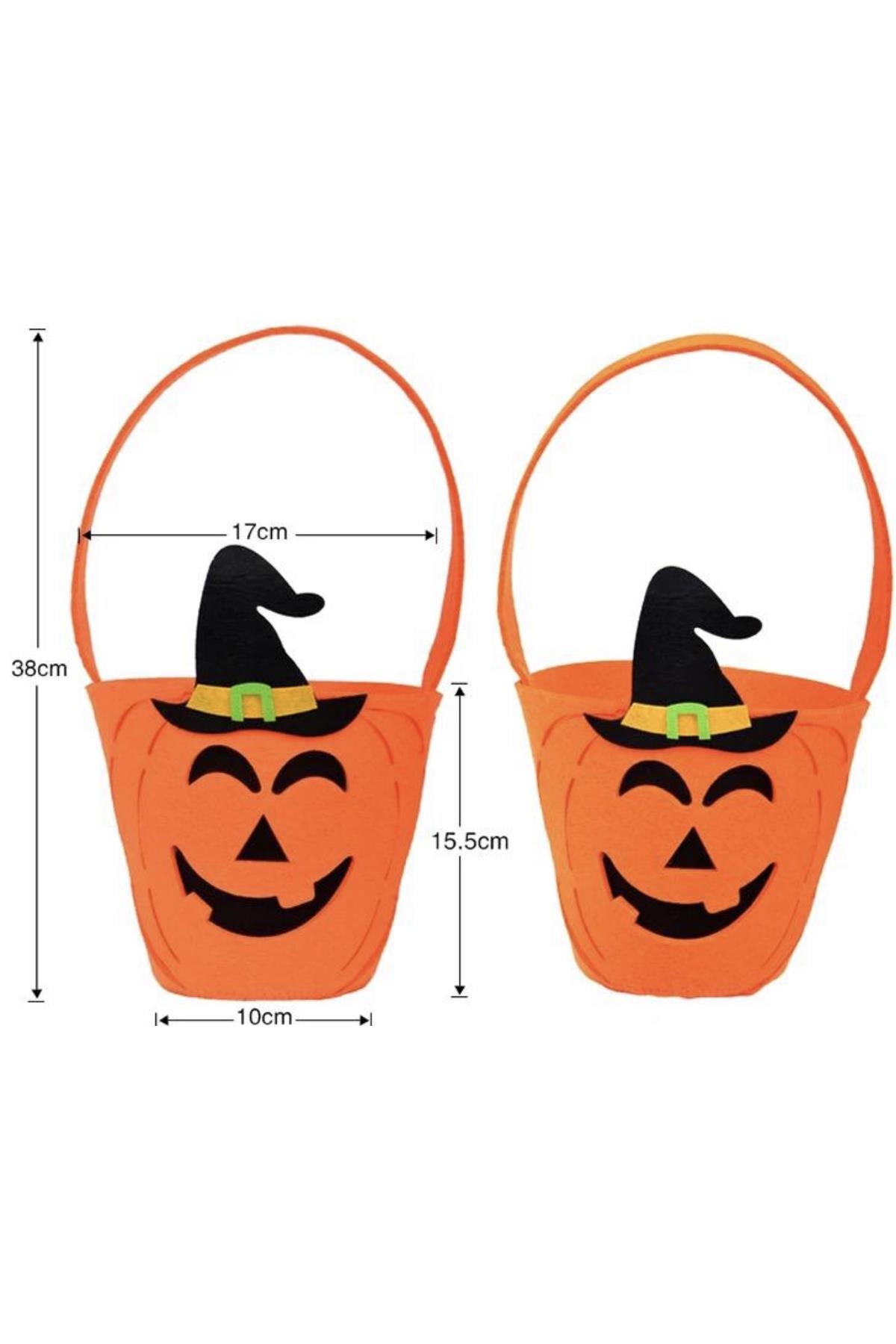 İthal lüks halloween cadılar bayramı çantası şeker sepeti bal kabağı kabak keçe balkabağı