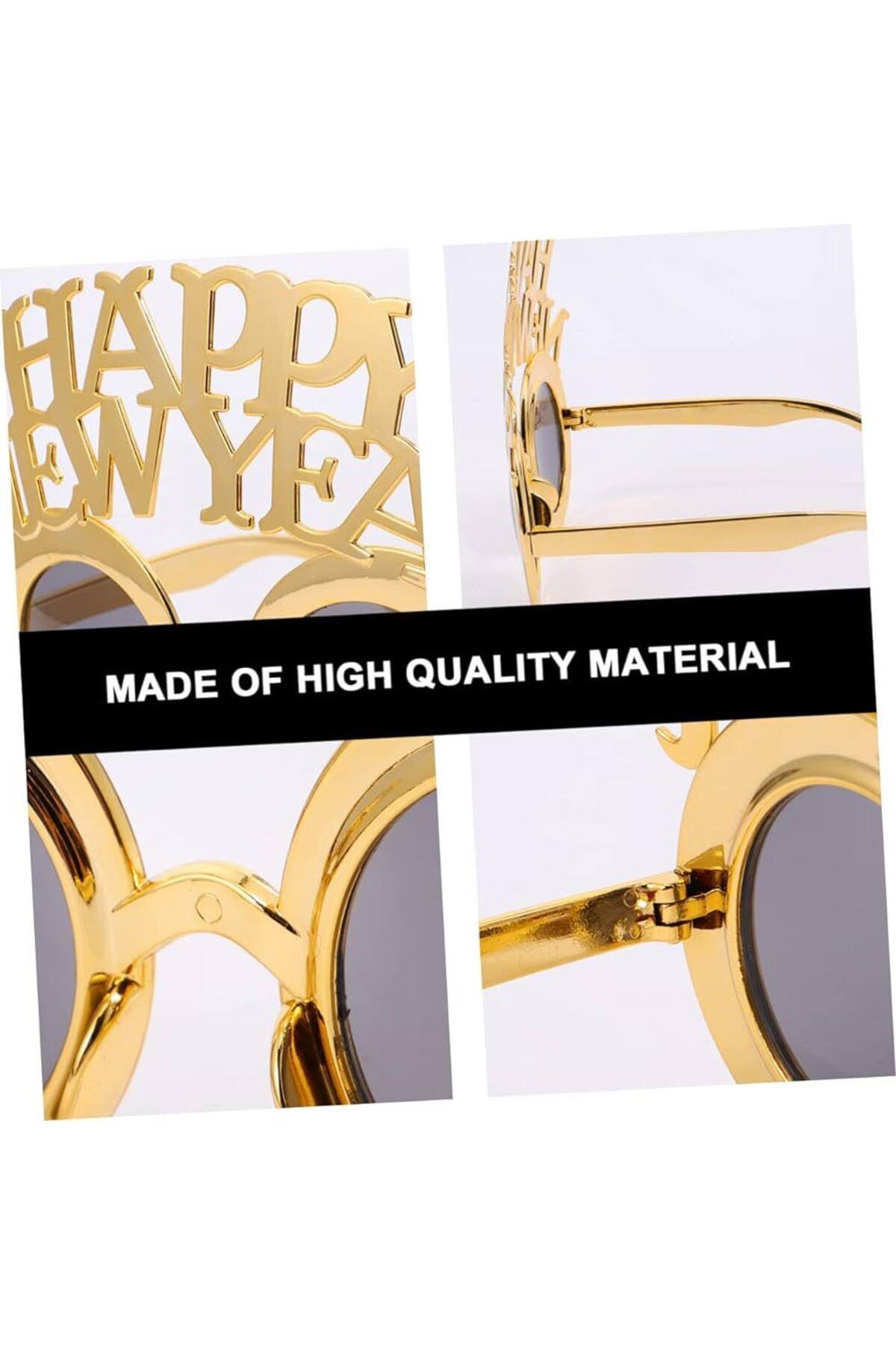 İthal lüks kadın çocuk erkek unisex happy New year gold altın parti yılbaşı gözlüğü yeni yıl gözlük