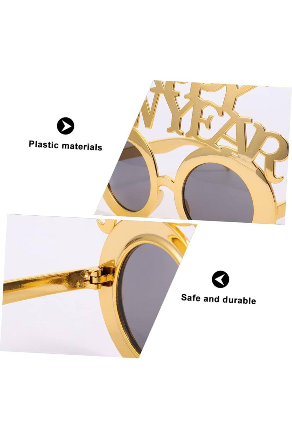 İthal lüks kadın çocuk erkek unisex happy New year gold altın parti yılbaşı gözlüğü yeni yıl gözlük