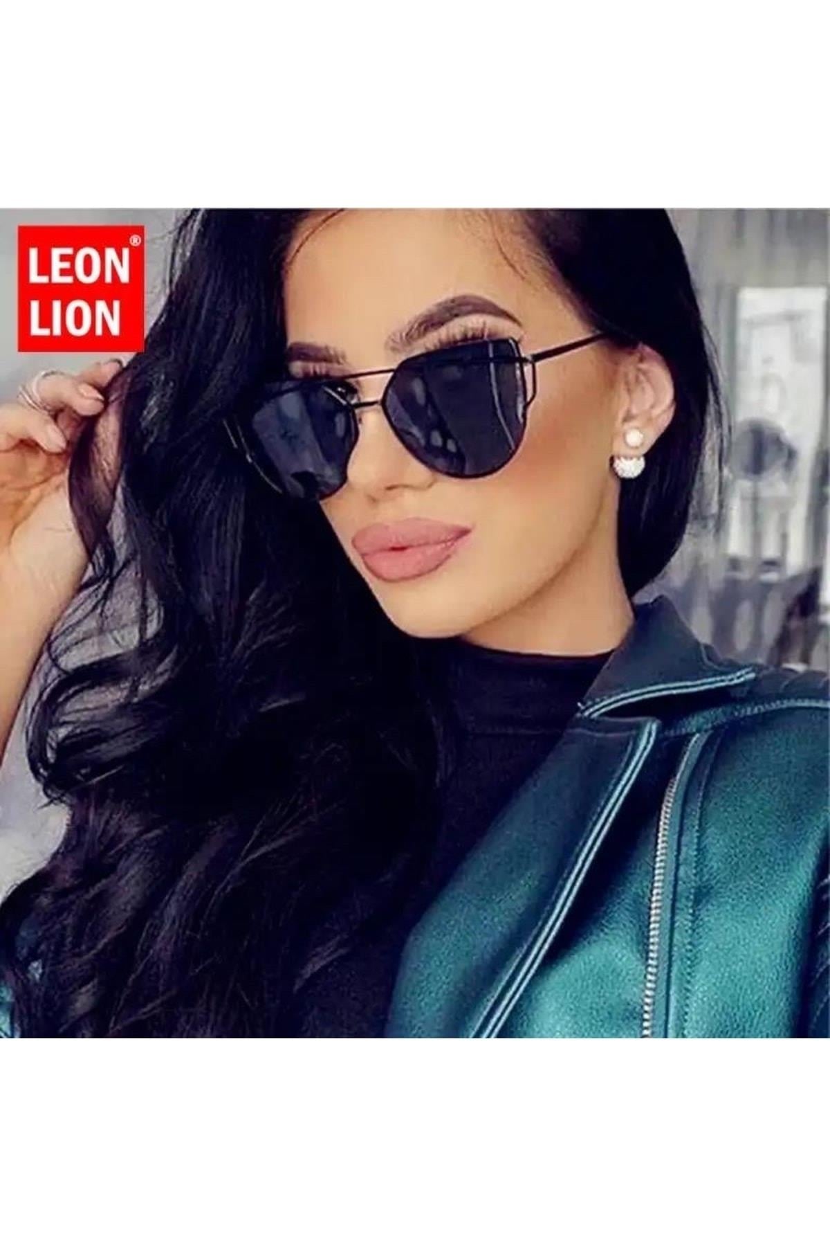 İthal lüks moda marka siyah cam güneş gözlüğü metal çerçeve gözlük