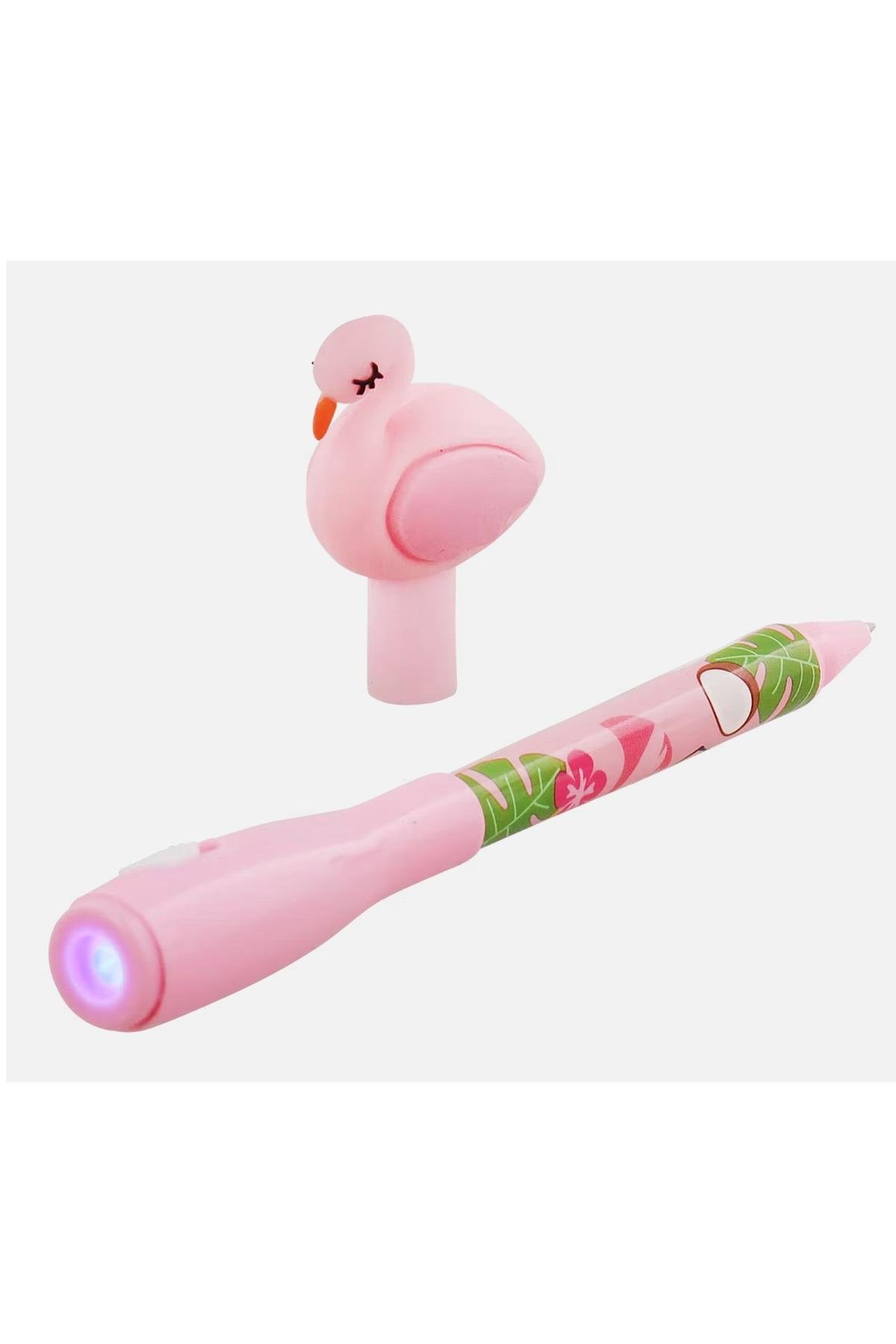 ithal lüks süslü sihirli görünmez kalem ışıklı pembe flamingo yetişkin çocuk