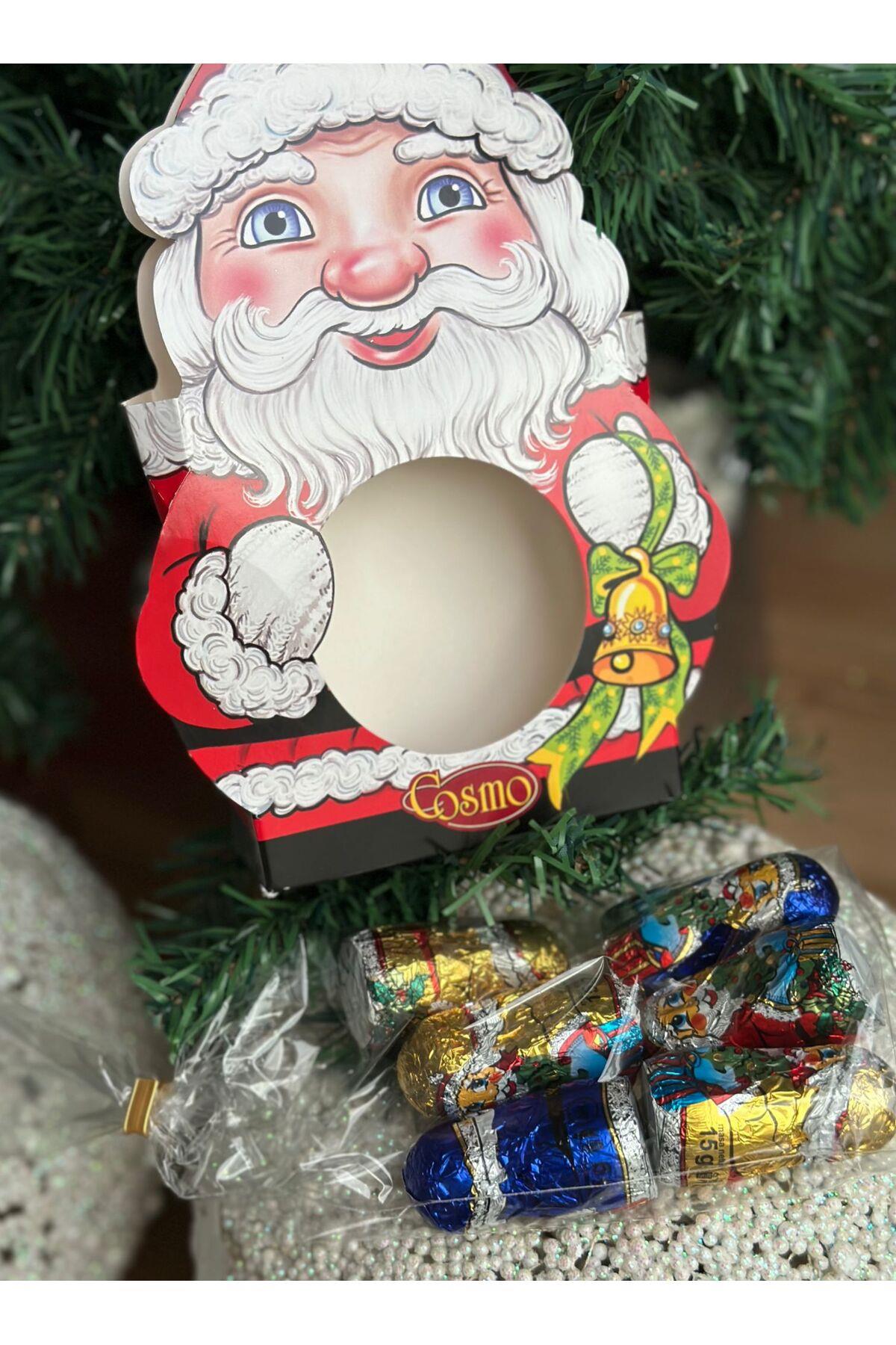 İthal lüks yılbaşı Noel baba sütlü yeni yıl çikolata seti hediye paketli kutulu