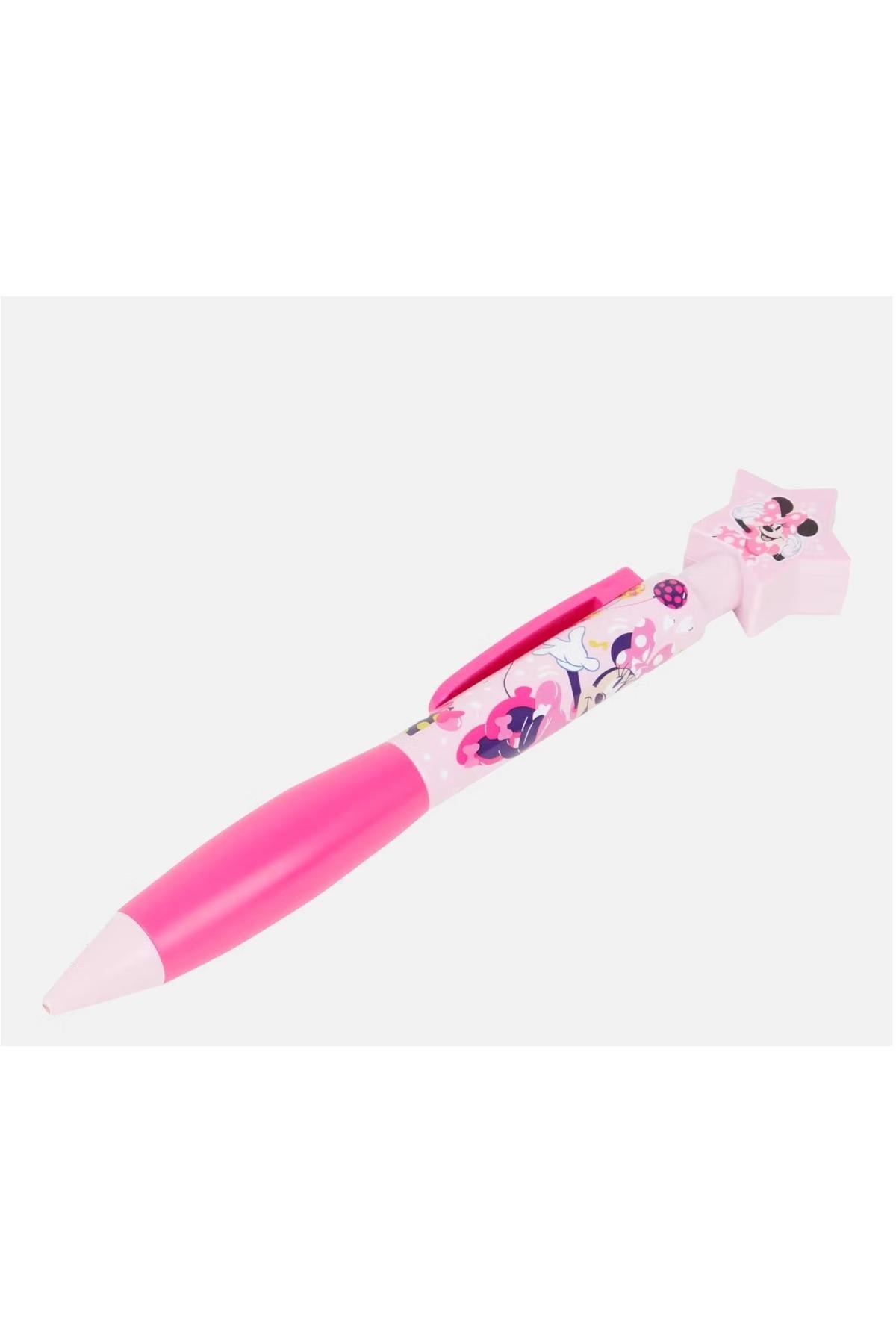 lisanslı Disney minnie mouse ithal 25cm dev jumbo tükenmez kalem pembe yıldız süslü kız çocuk