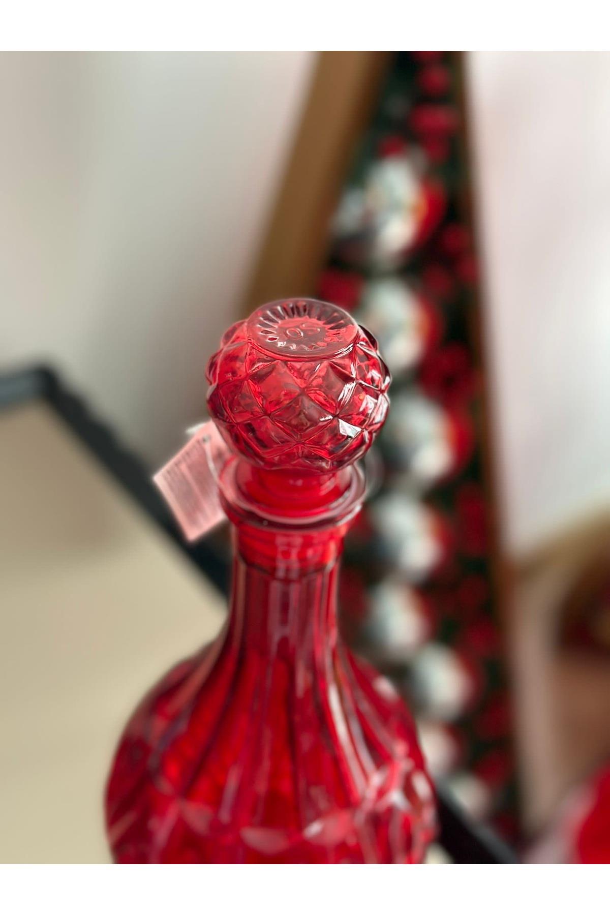 Lüks ithal kesme kristal motifli büyük cam şişe yılbaşı davet dekorasyon süs top kapaklı 900ml
