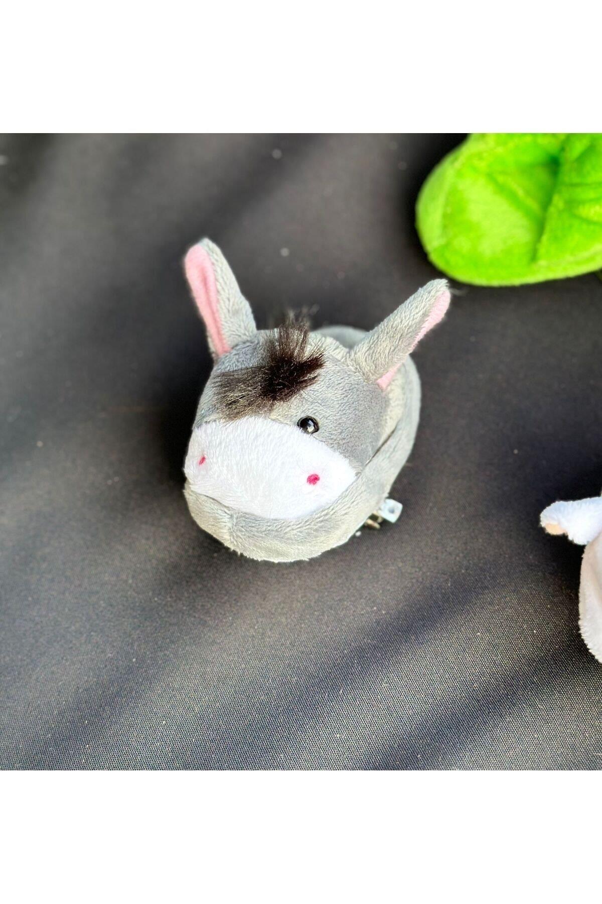 Lüks moda sevimli peluş eşşek eyore winnie oyuncak terlik kadın çocuk otomatik pensli toka