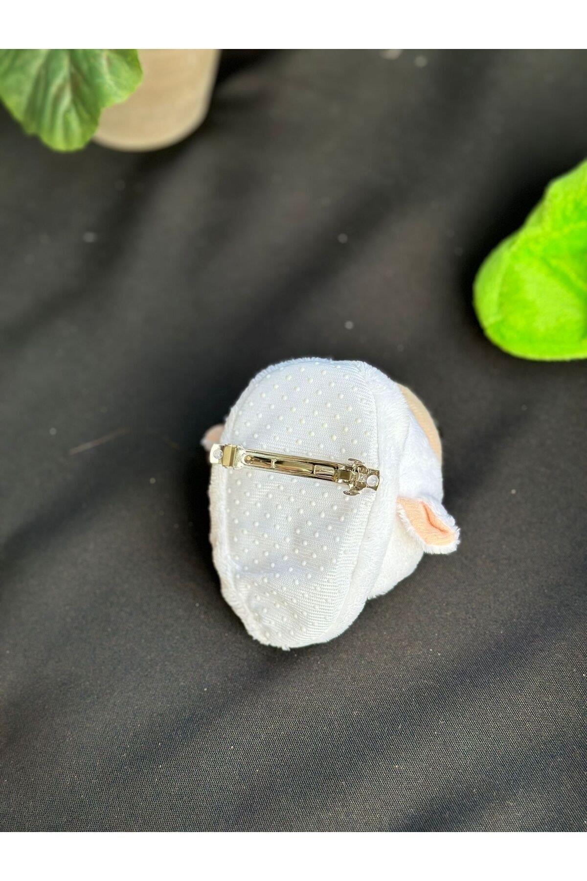 Lüks moda sevimli peluş terlik oyuncak yeşil kurbağa kadın çocuk otomatik pensli toka