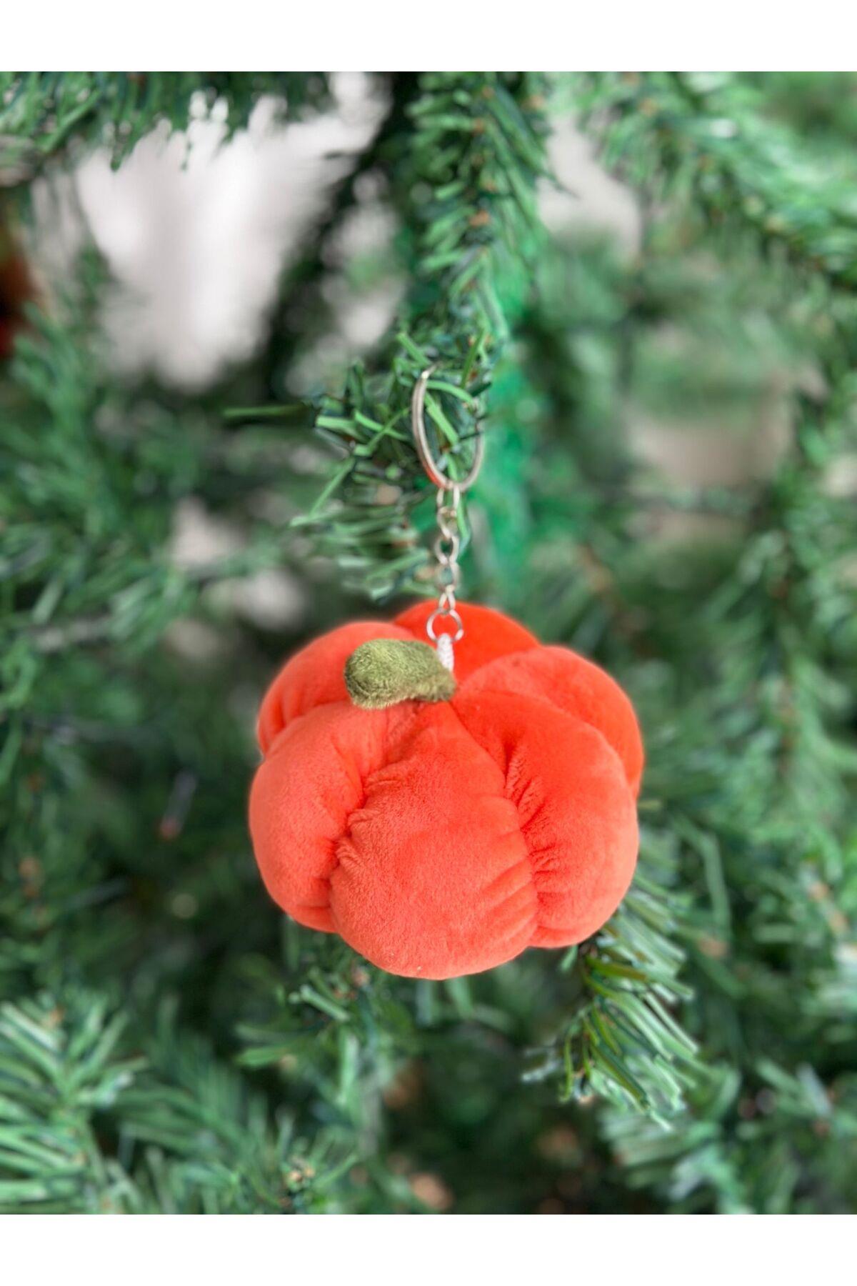 lüks pumpkin bal kabağı dev peluş kadife anahtarlık süs dekorasyon kabak cadılar bayramı hediyesi