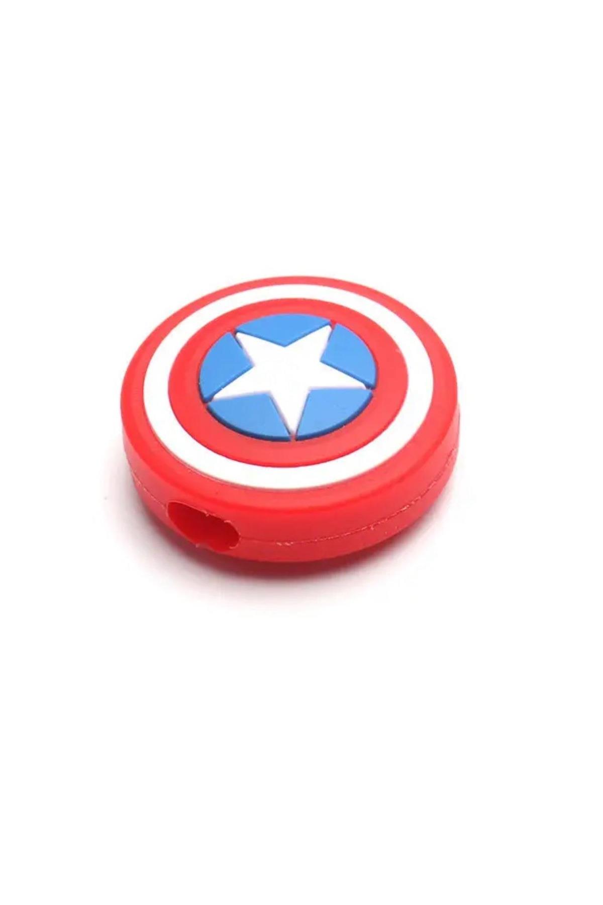 marvel kaptan Amerika captain america 3d kablo koruyucu tutucu silikon aparat kopma önleyici
