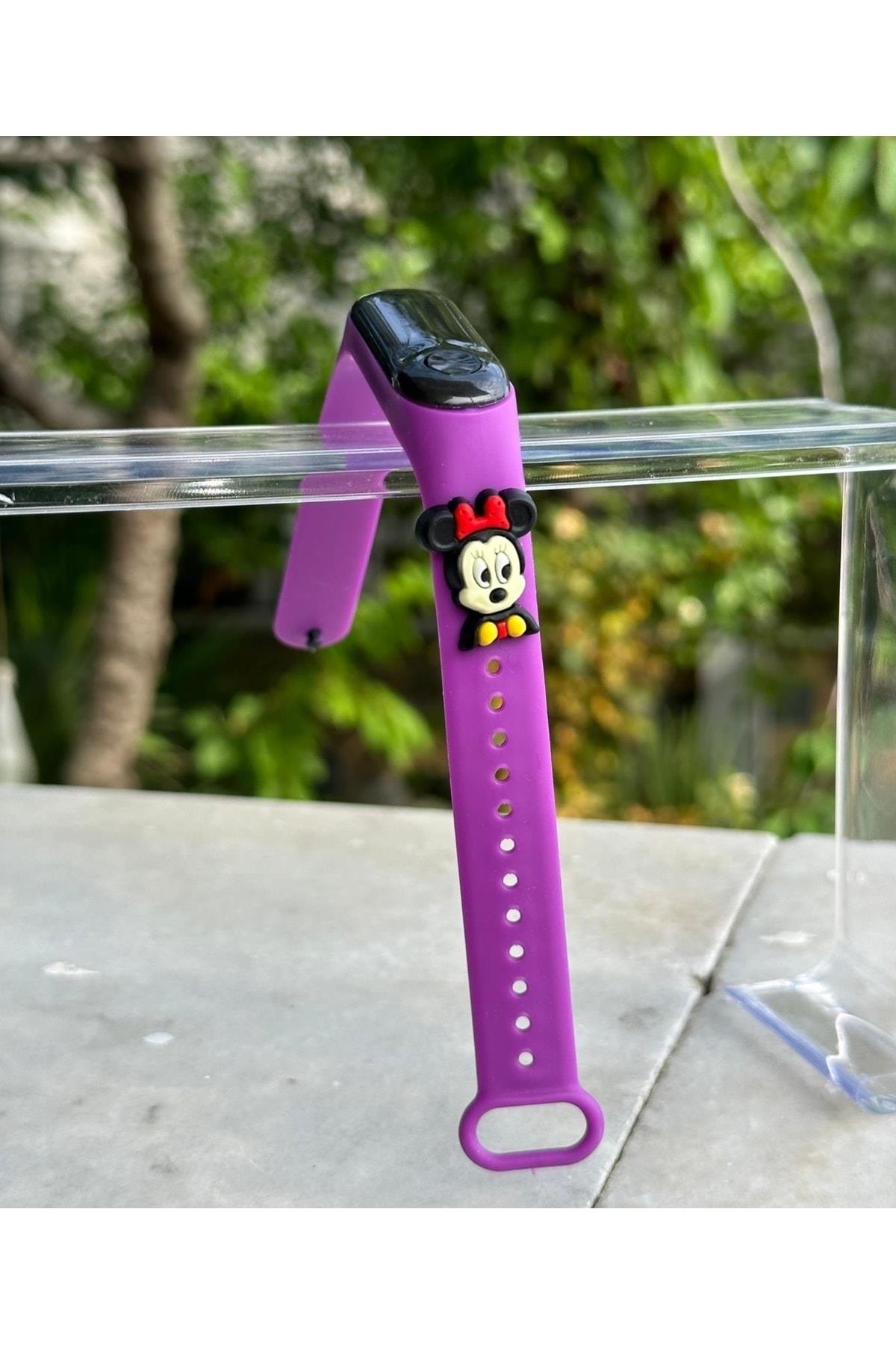 Minnie mouse mini fare mor led ekran dokunmatik kız çocuk saati