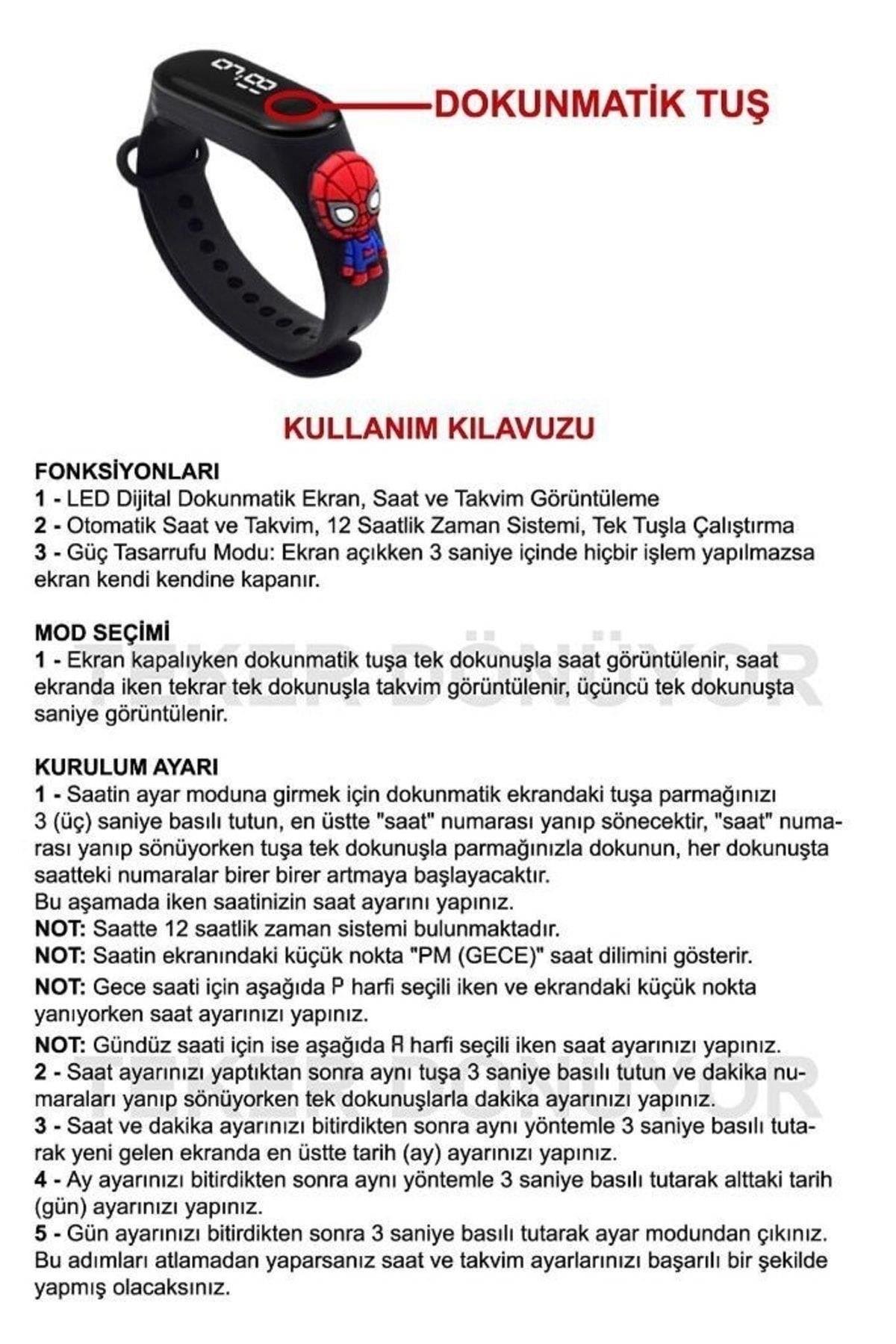 Minnie mouse mini fare mor led ekran dokunmatik kız çocuk saati