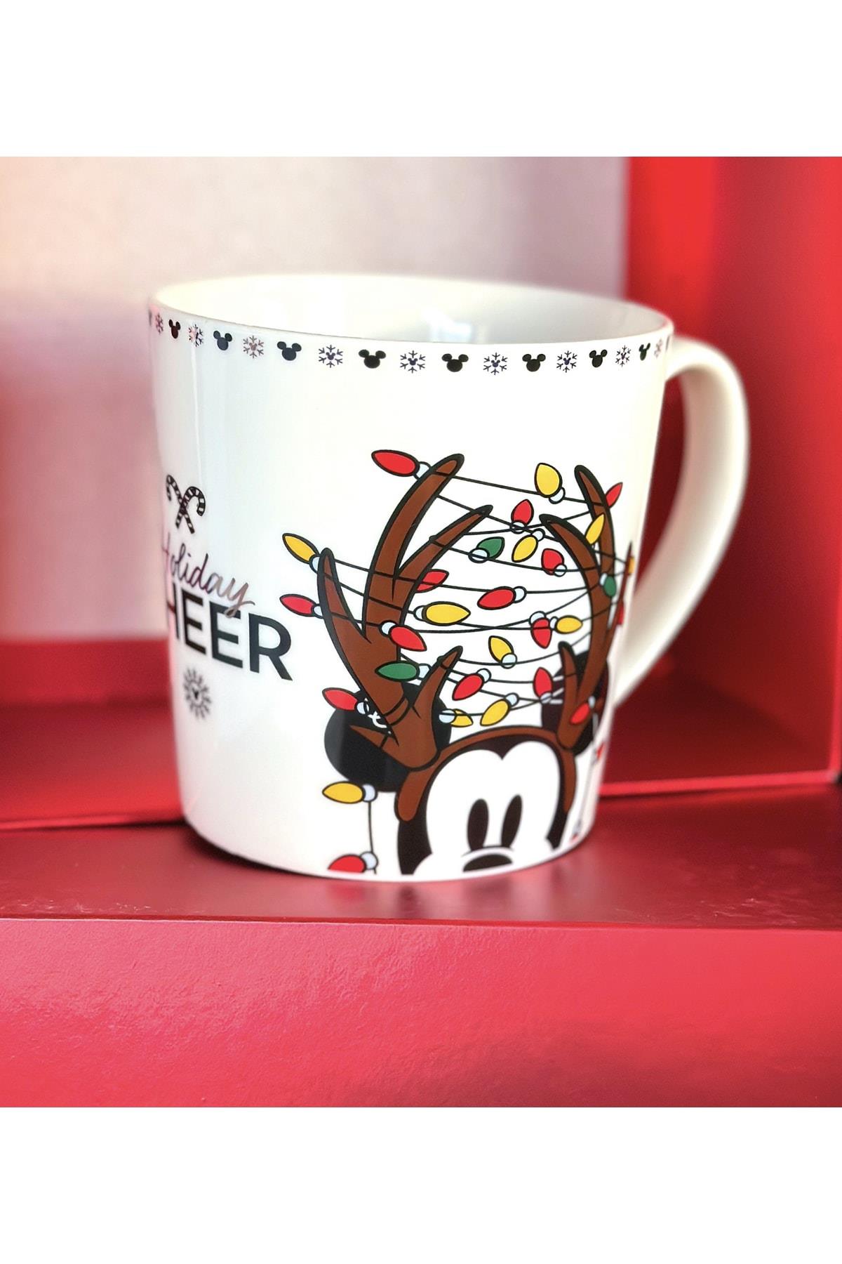 Orijinal Disney Mickey Minnie Mouse Yılbaşı Temalı Hediyelik Kutulu Dev Büyük Boy Mug Kupa