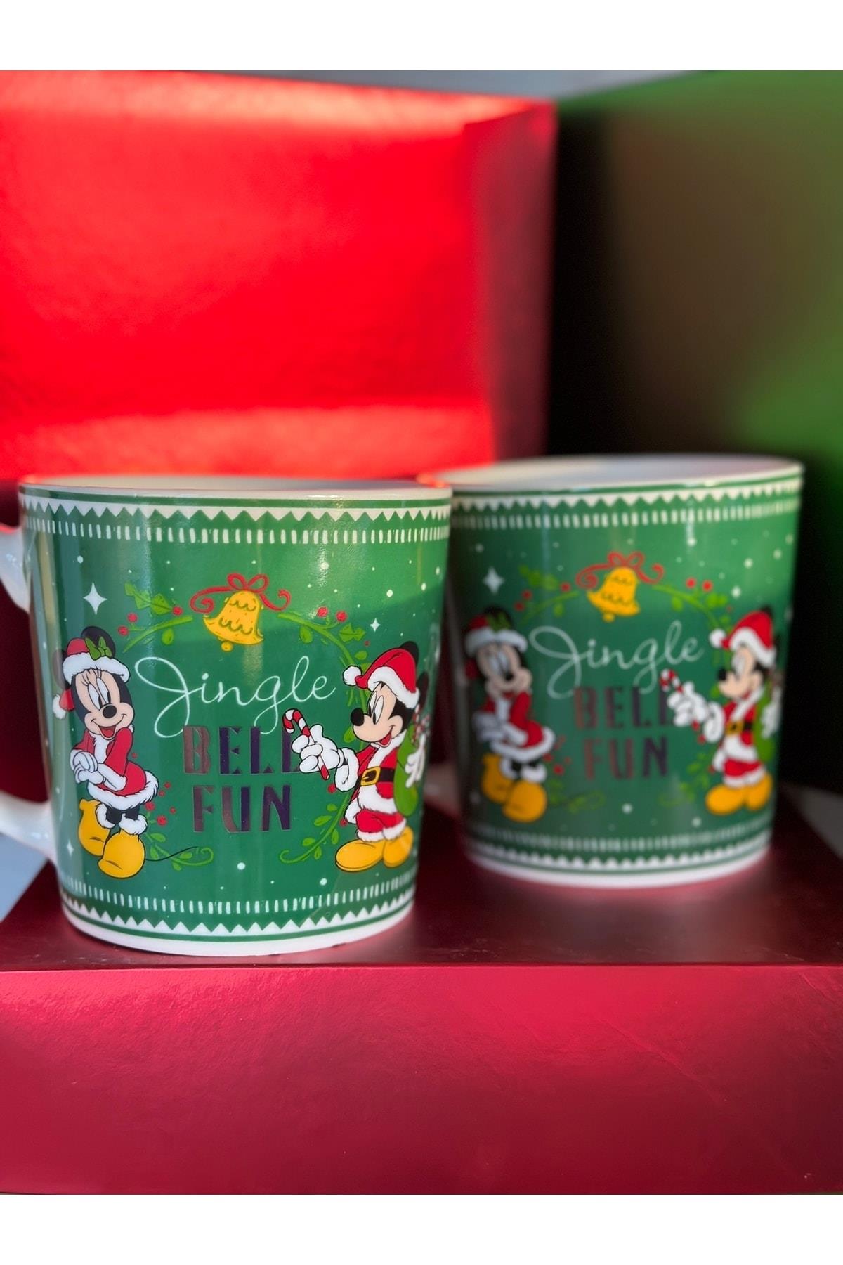 Orijinal Disney Mickey Minnie Mouse Yılbaşı Temalı Hediyelik Kutulu Dev Büyük Boy Mug Kupa Bardak