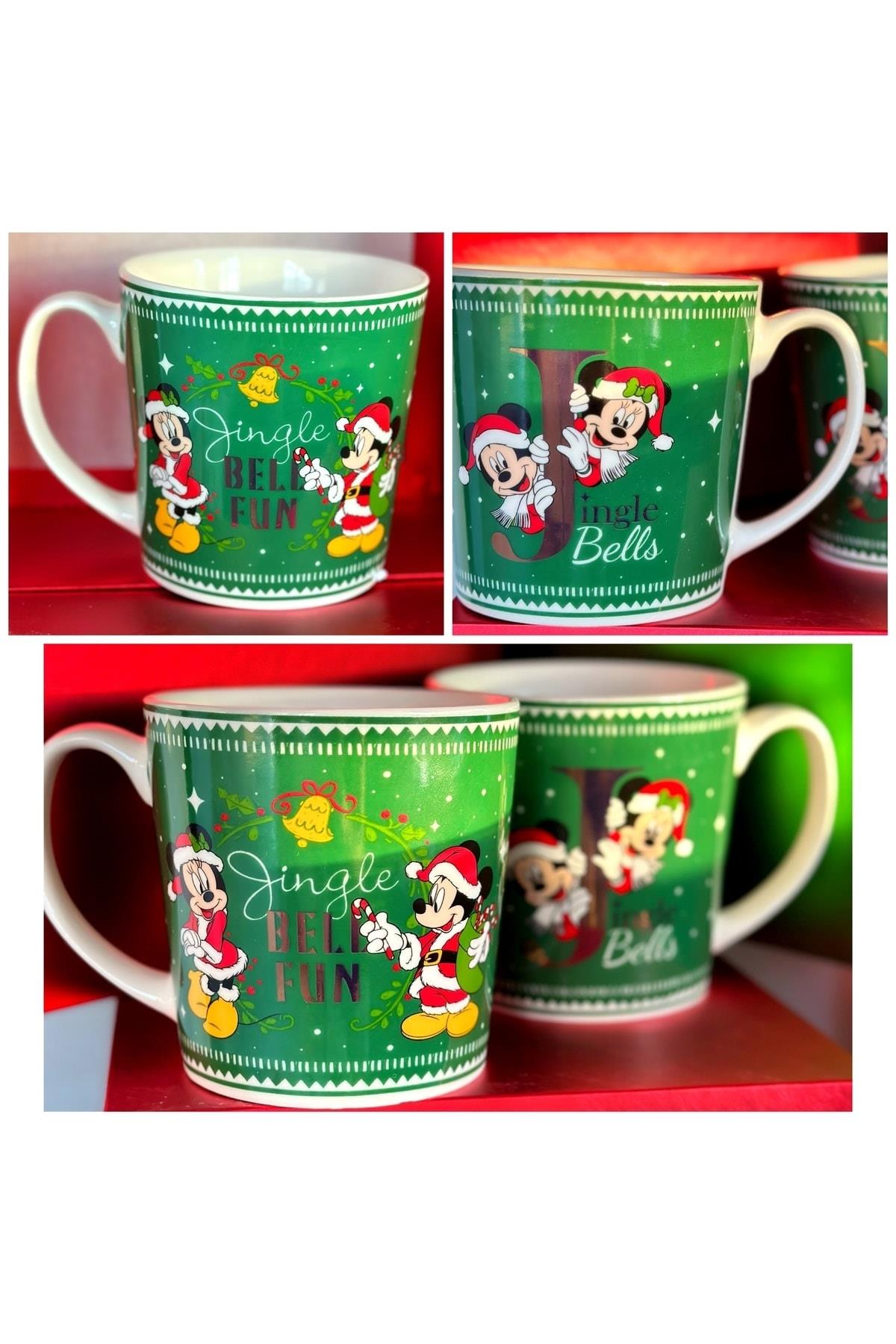 Orijinal Disney Mickey Minnie Mouse Yılbaşı Temalı Hediyelik Kutulu Dev Büyük Boy Mug Kupa Bardak