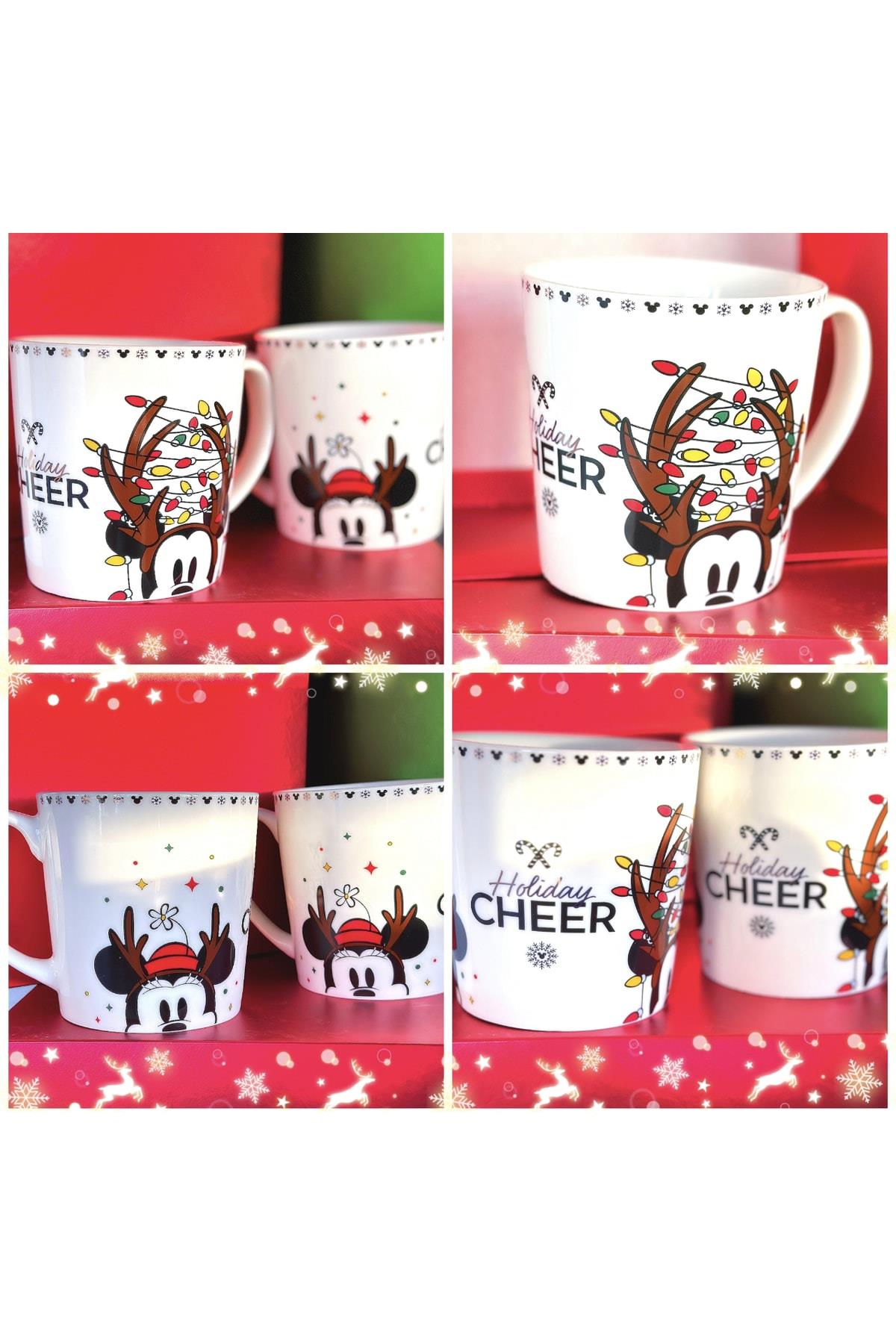 Orijinal Disney Mickey Minnie Mouse Yılbaşı Temalı Hediyelik Kutulu Dev Büyük Boy Mug Kupa