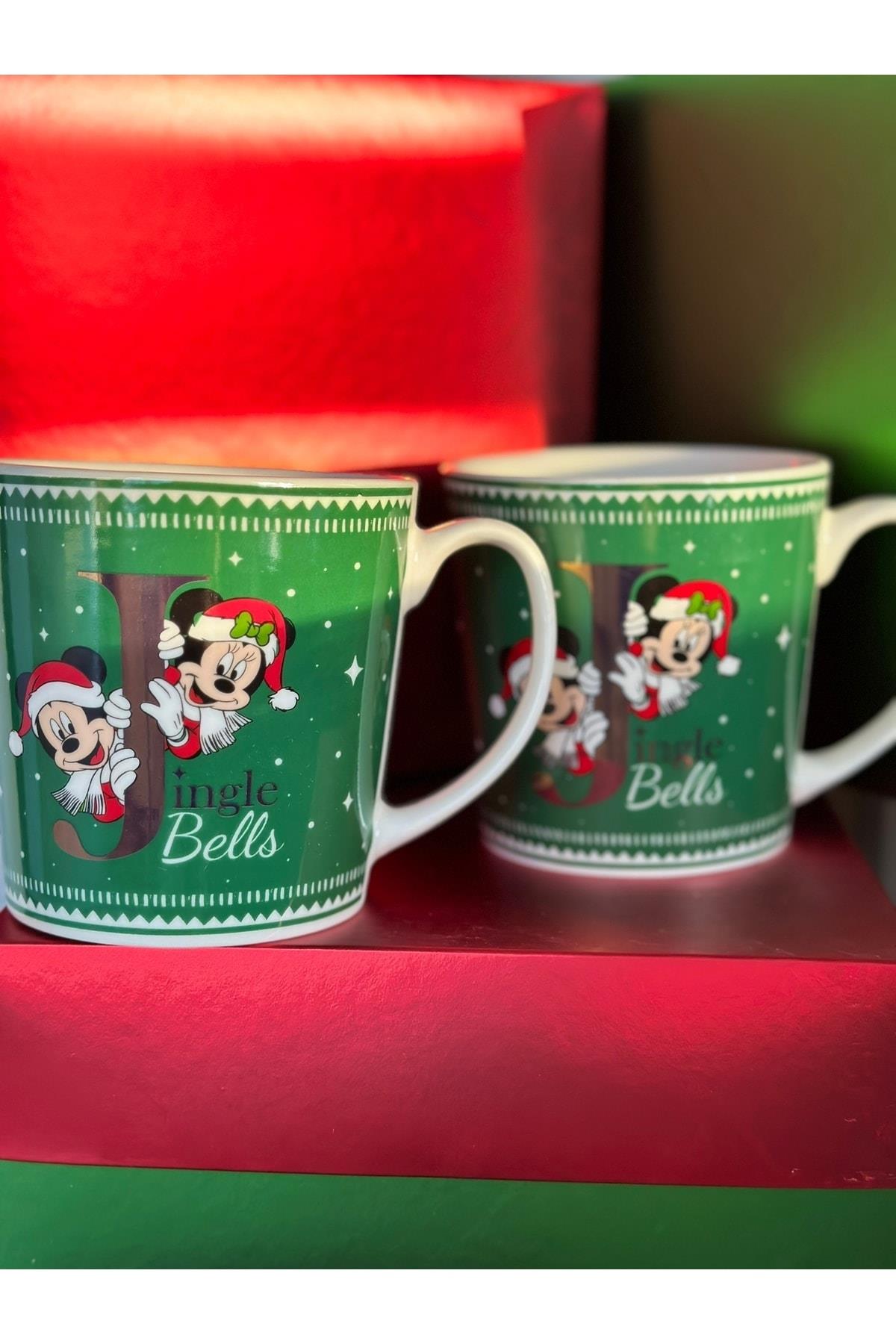 Orijinal Disney Mickey Minnie Mouse Yılbaşı Temalı Hediyelik Kutulu Dev Büyük Boy Mug Kupa Bardak