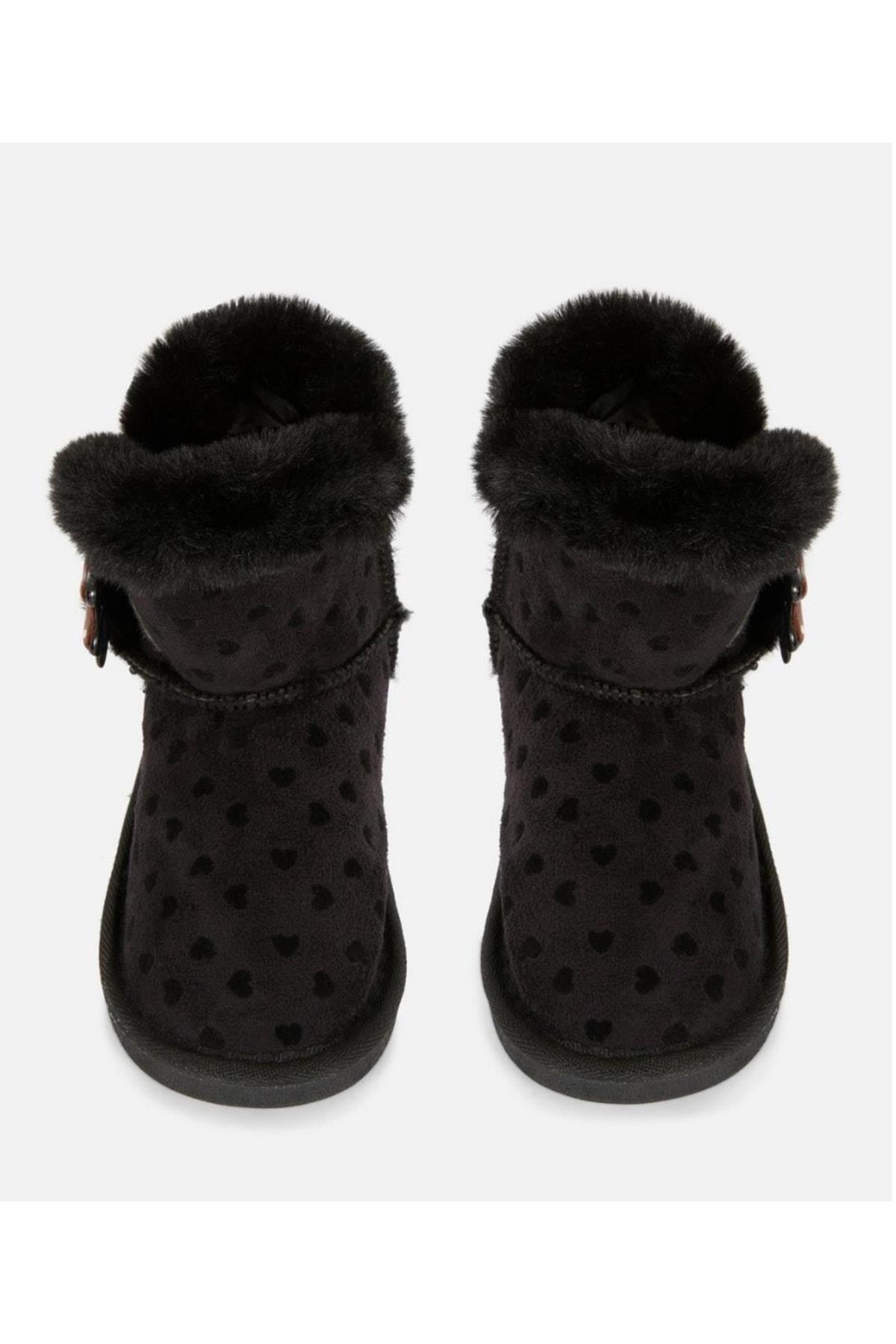 Orjinal Disney Mickey Minnie Mouse Ugg Tarz Kürklü Çocuk Botu Çizme Bot Siyah Peluş Kürk 35 Numara