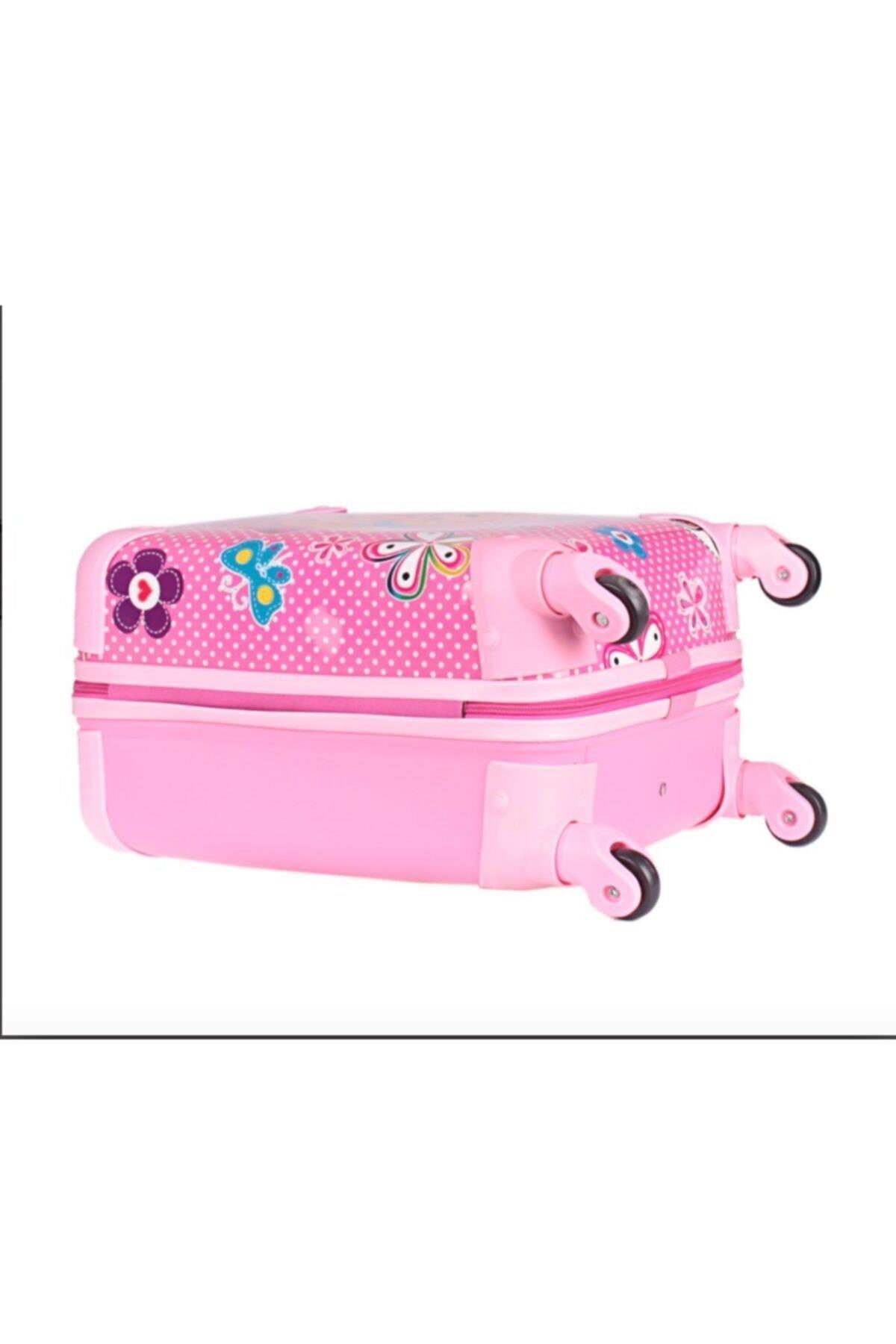 Pembe Lol Bebek Kız Unisex Çocuk Tekerlekli Çekçekli Valiz Bavul Çanta