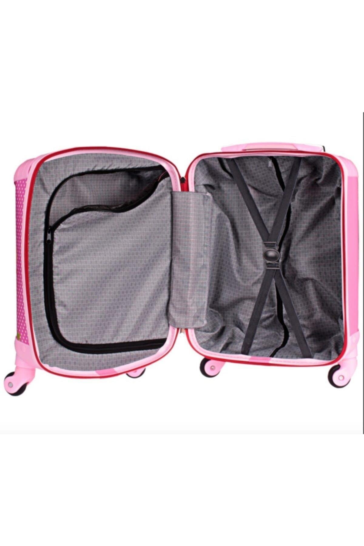 Pembe Lol Bebek Kız Unisex Çocuk Tekerlekli Çekçekli Valiz Bavul Çanta