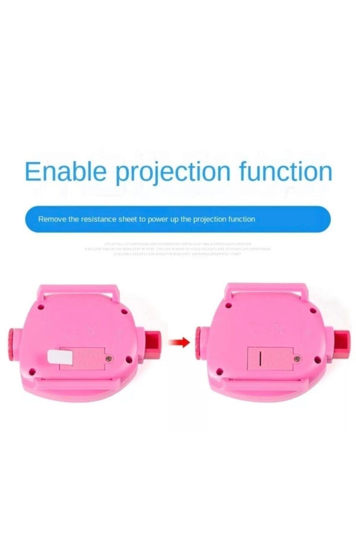 Projeksiyon Işıklı Resimli Pembe Dijital Çocuk Saat Hediye Minnie