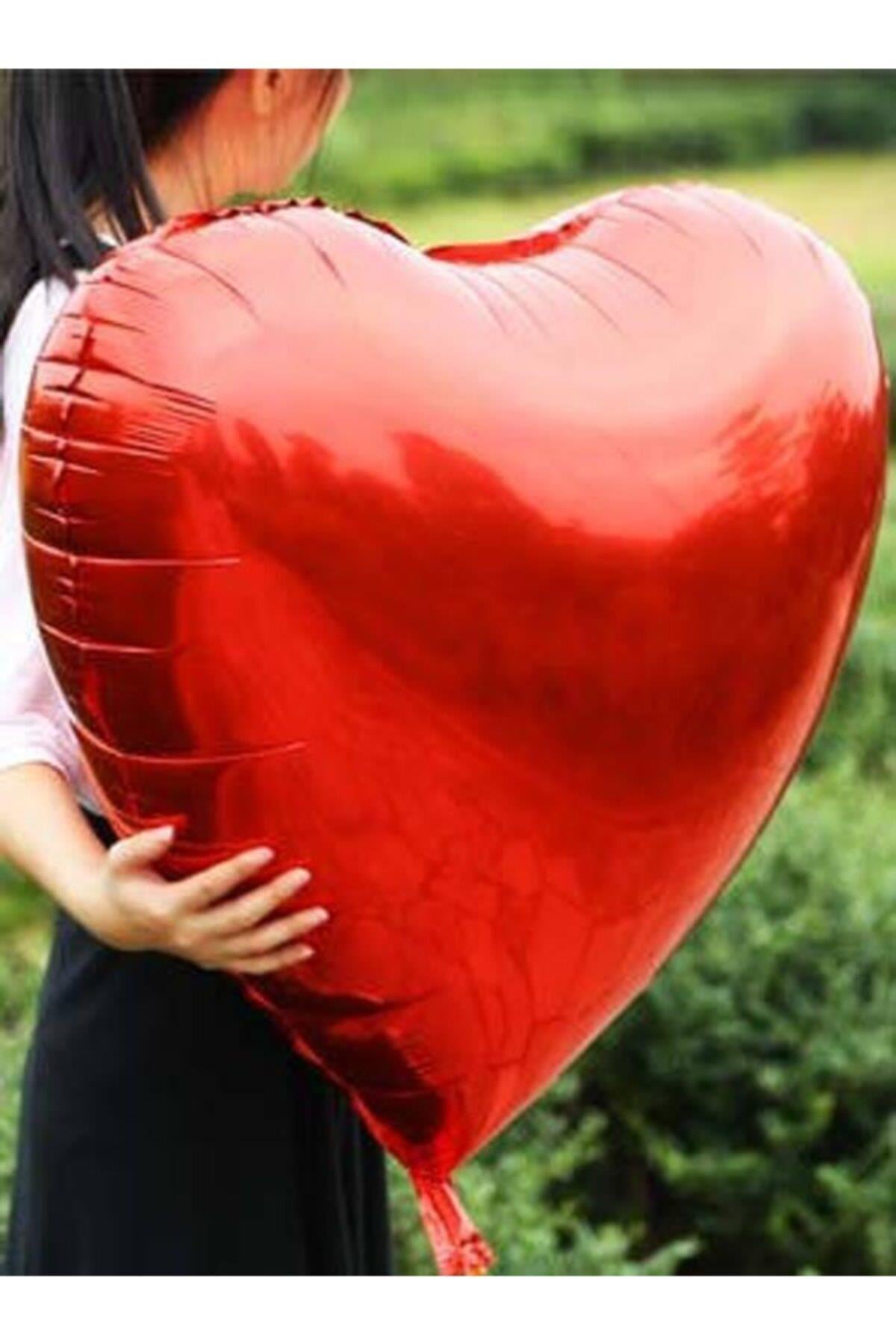 Sevgililer Gününe Özel Sevgiliye Dev Kırmızı Folyo Kalp Balon