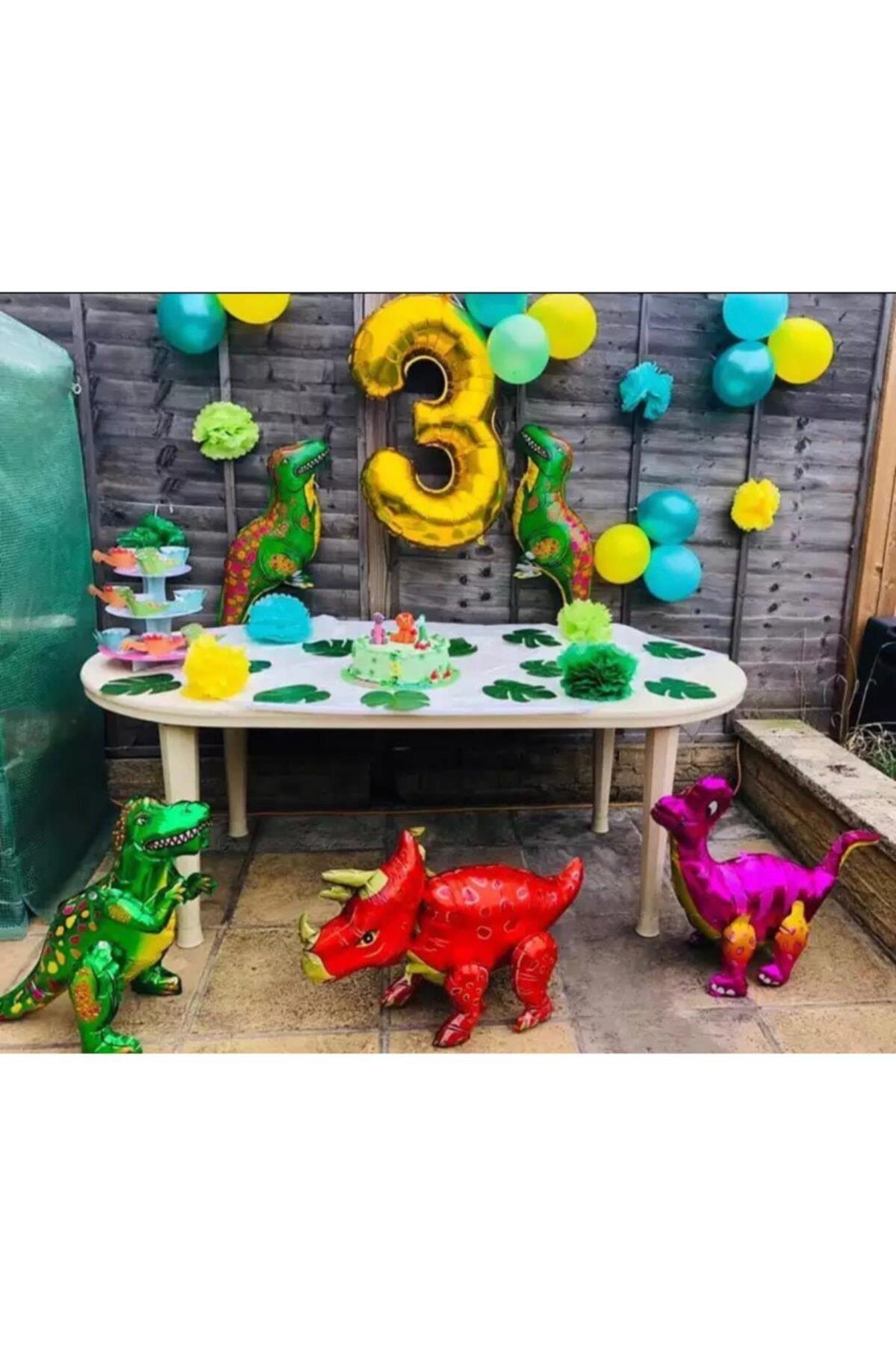 Sevimli 4d Dev Mavi Dinazor Airwalker Yürüyen Folyo Balon 51-77cm Doğum Günü Parti