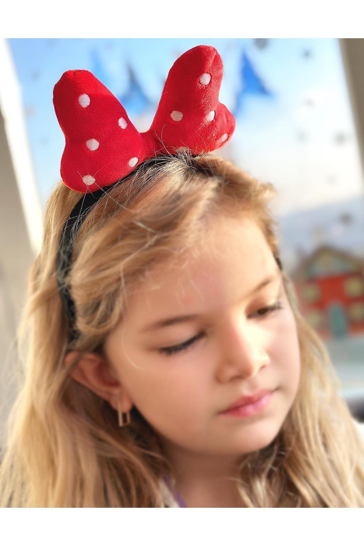 Sevimli Dev Büyük 3d Boyutlu Oyuncak Peluş Minnie Mouse Kırmızı Puantiye Fiyonk Taç Kadın Çocuk Tacı