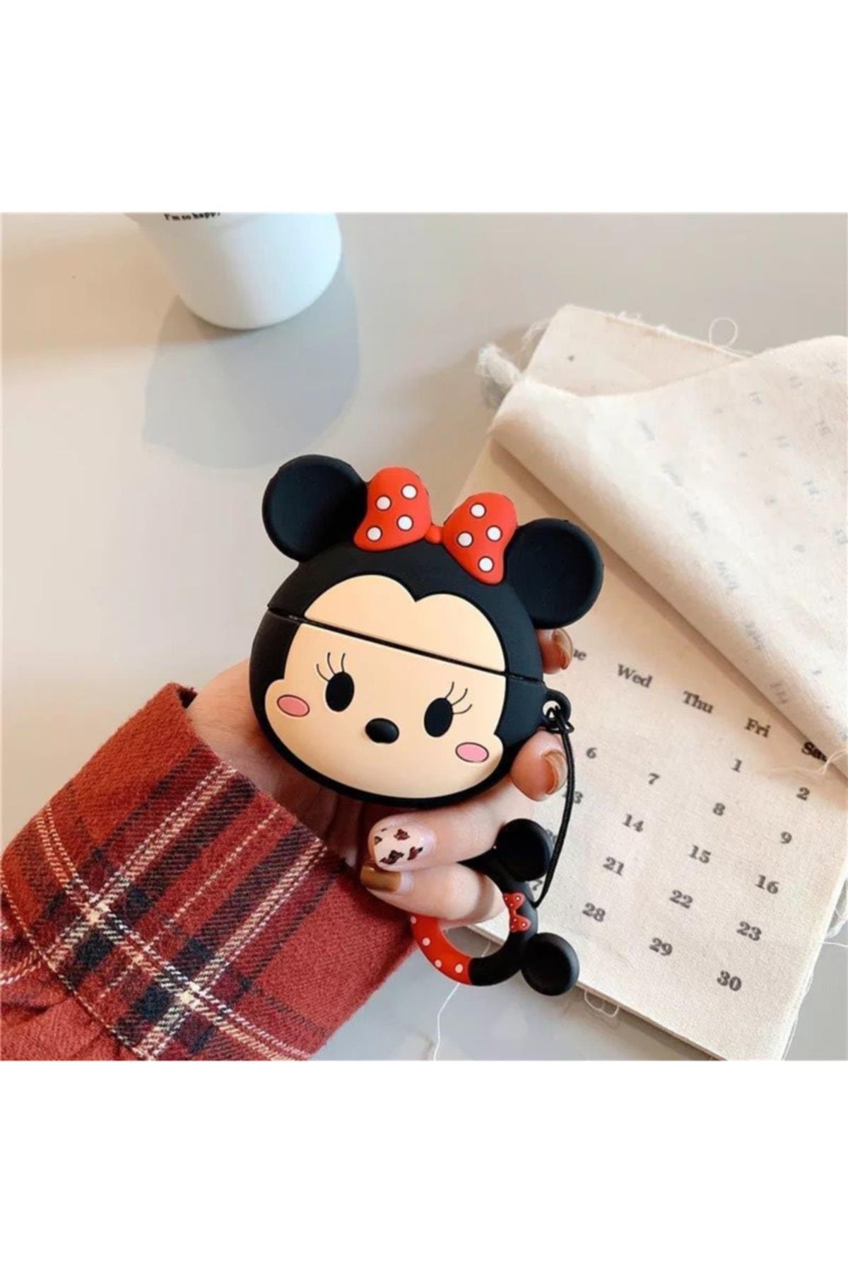 Sevimli Silikon Minine Mouse Fare  Kulaklık Kılıfı 1. 2. Nesil