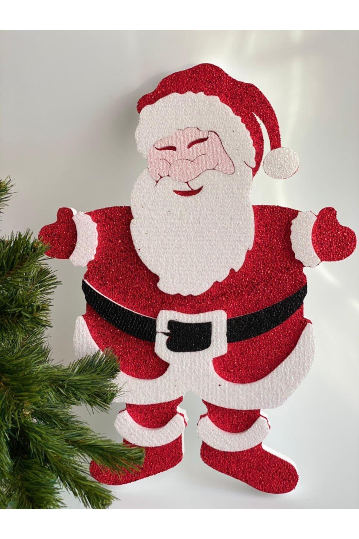 Simli Dev Noel Baba Yılbaşı Özel Kapı Duvar Süsü Strafor