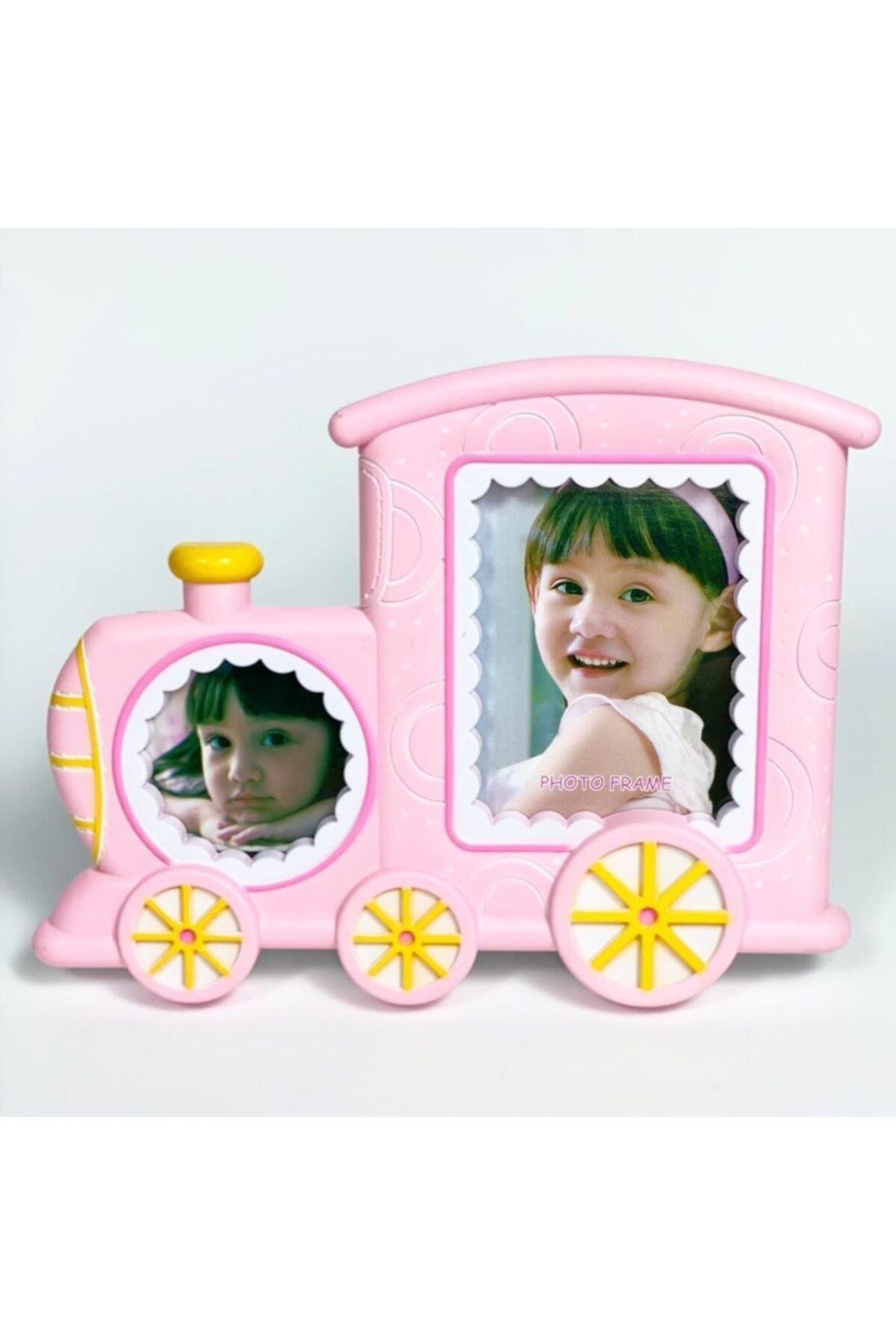 Şirin Pembe Bebek Çocuk Tren Ikili Ayaklı Fotoğraf Çerçevesi Hediyelik Albüm Frame
