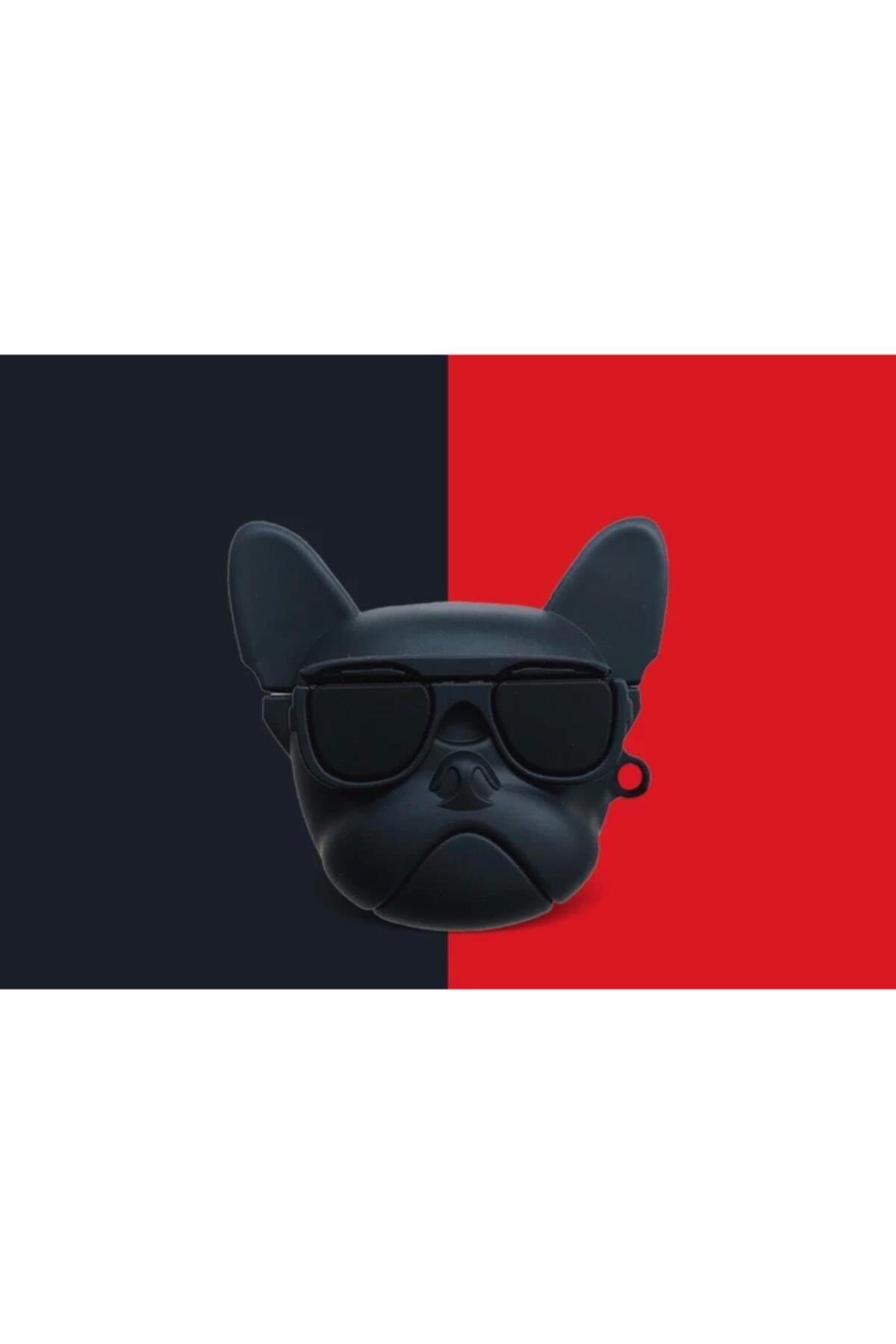Siyah Buldog Köpek Anahtar Askılıklı    Kılıf