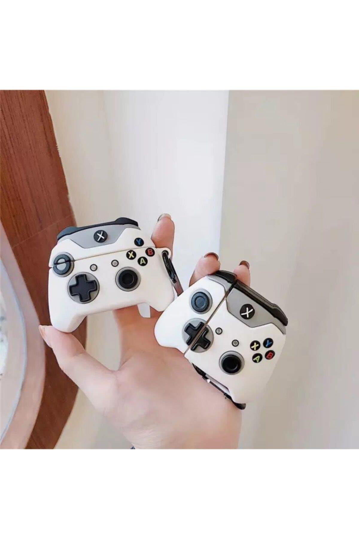 Xbox Playstation Joystick Kumanda Kolu  Pro Anahtarlık Kulaklık Silikon Kılıf Beyaz