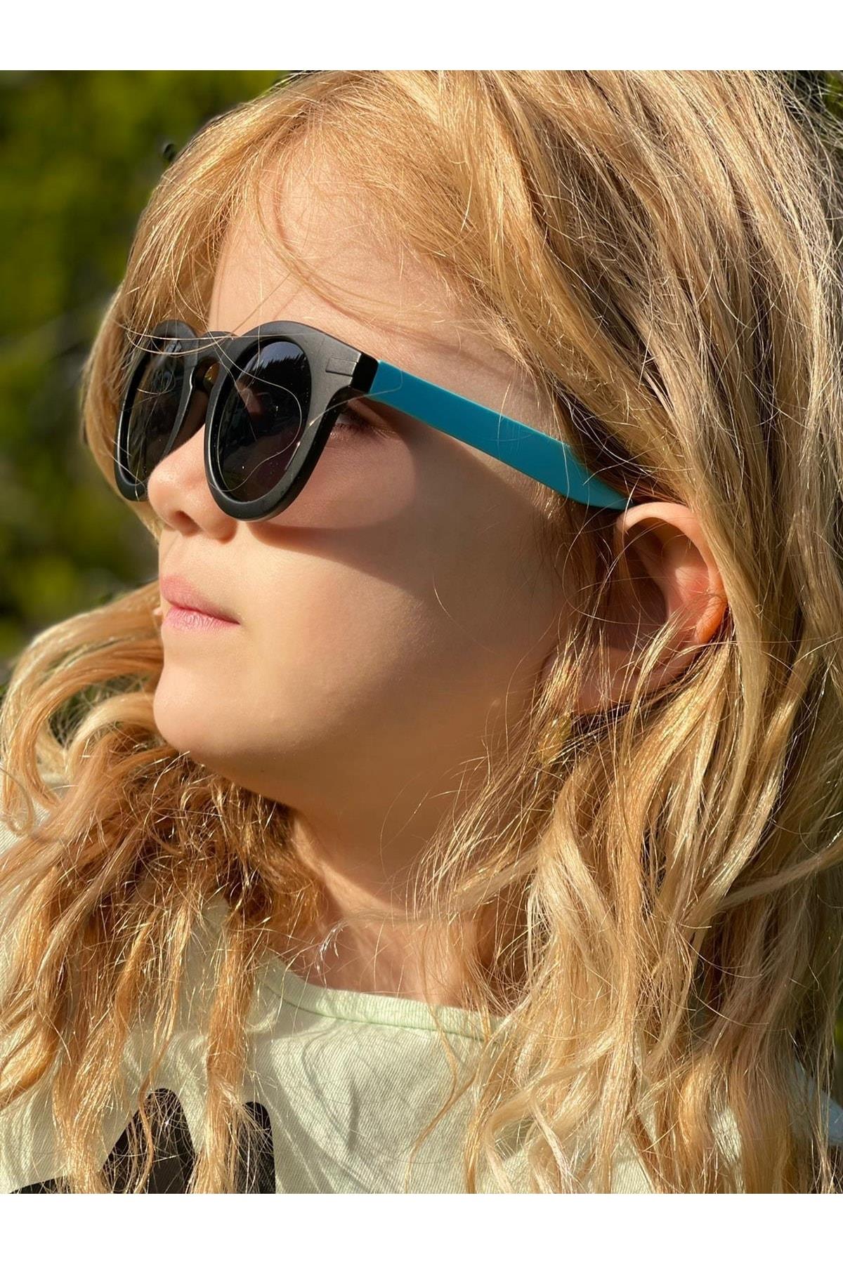 Yeni Trend Moda Mat Siyah Turkuvaz Mavi Camlı Ray Ban Tarz Erkek Unisex Çocuk Uv400 Güneş Gözlüğü