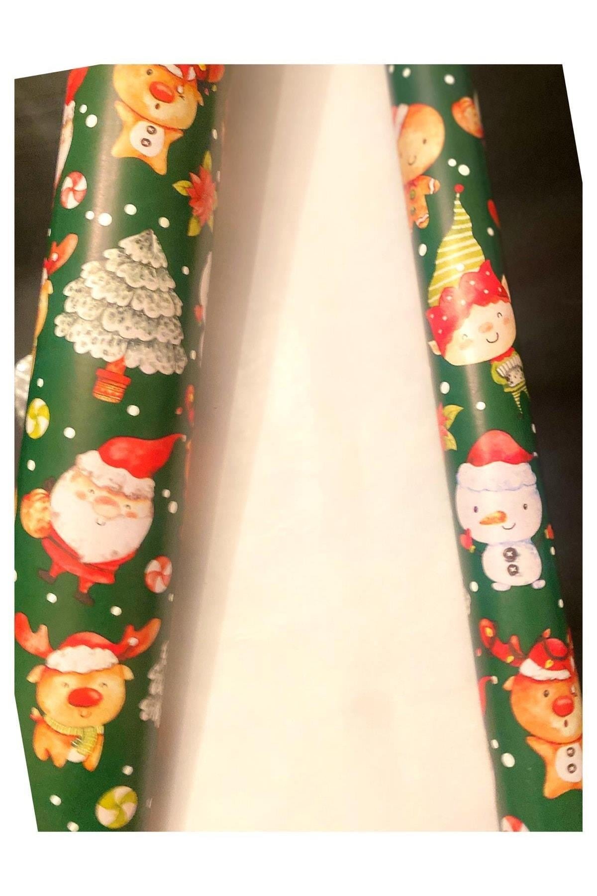 Yeni Yıl Yılbaşı Lüks Ithal Elf Noel Baba Geyiği Çam Ağacı Jelatin Hediye Paketi Ambalaj Kağıdı