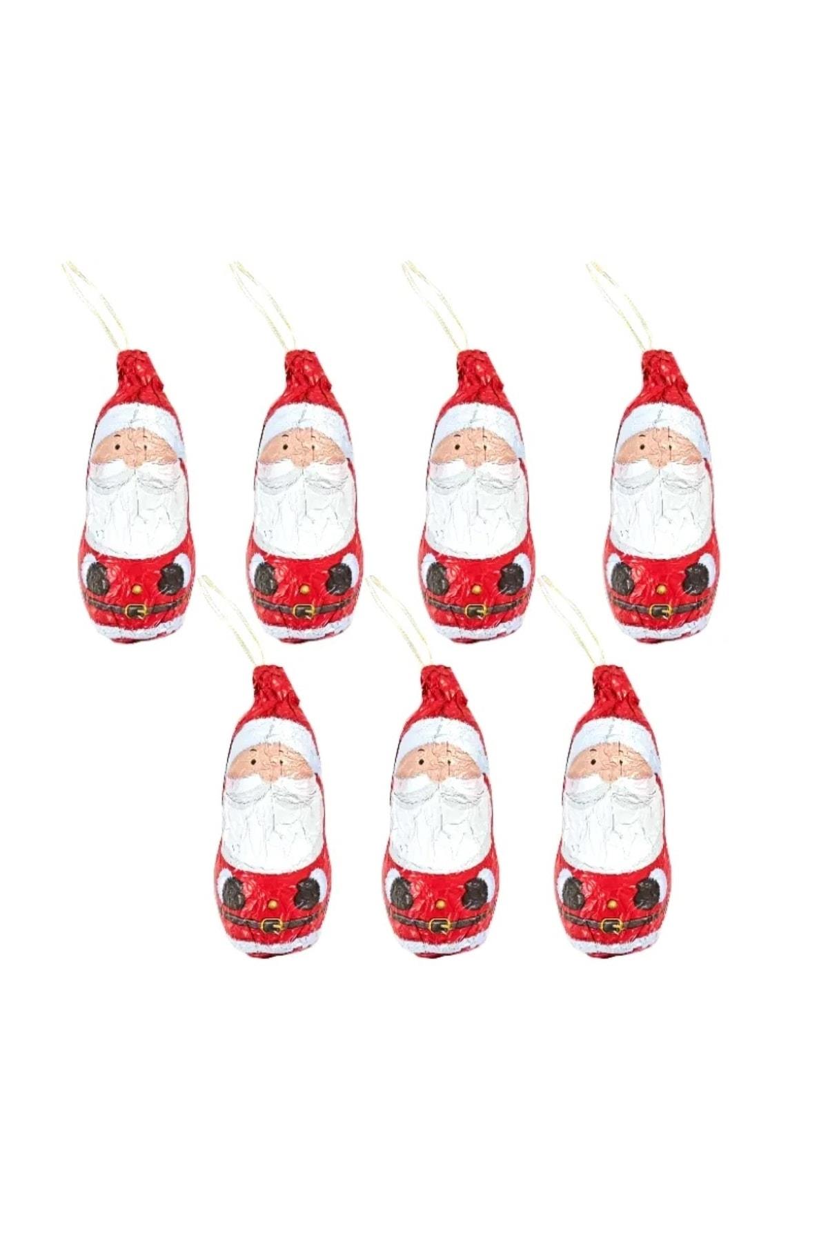 Yeni Yıl Yılbaşı Lüks Noel Baba Çam Ağacı Dekorasyon Süsü Askılı Mini 7li Çikolata Set