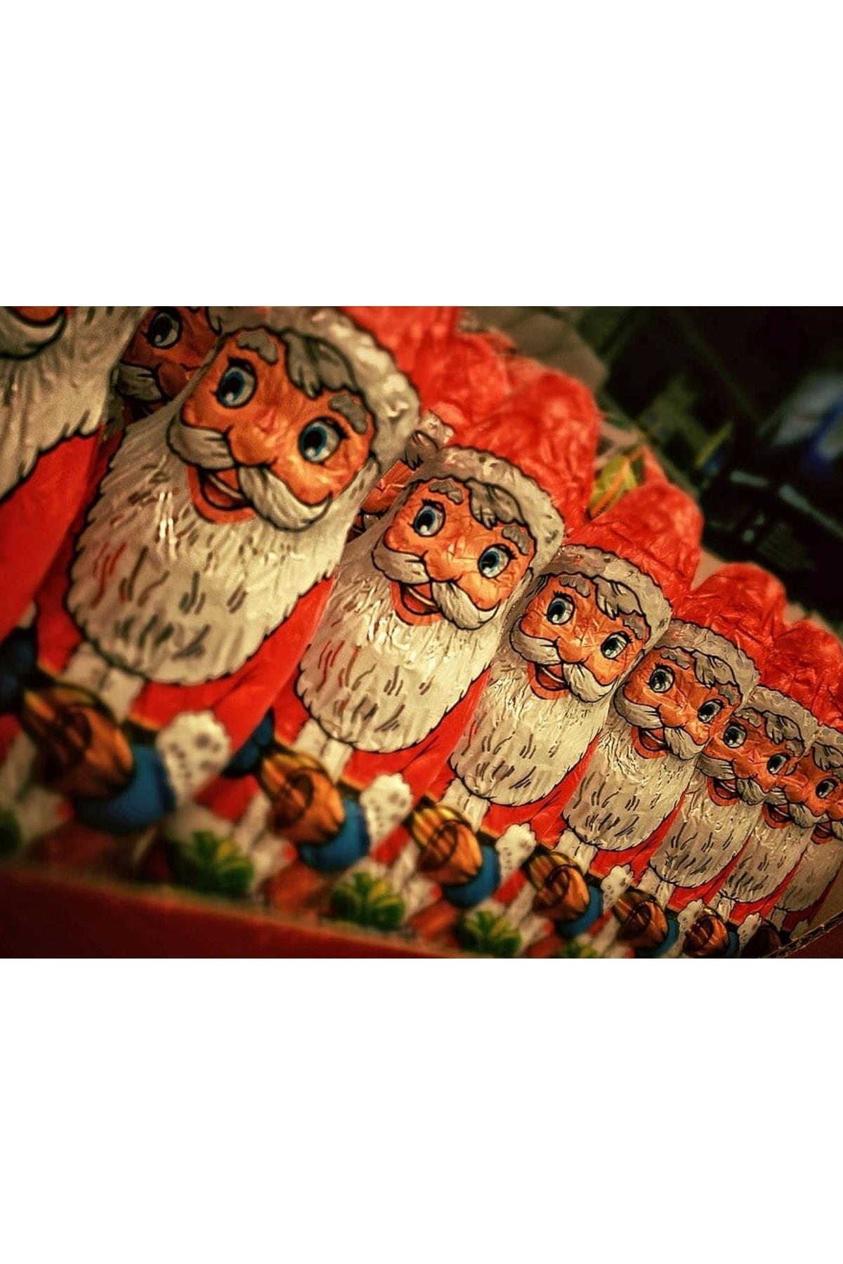 Yeni Yıl Yılbaşı Lüks Noel Baba Çam Ağacı Dekorasyon Süsü Askılı Mini 7li Çikolata Set