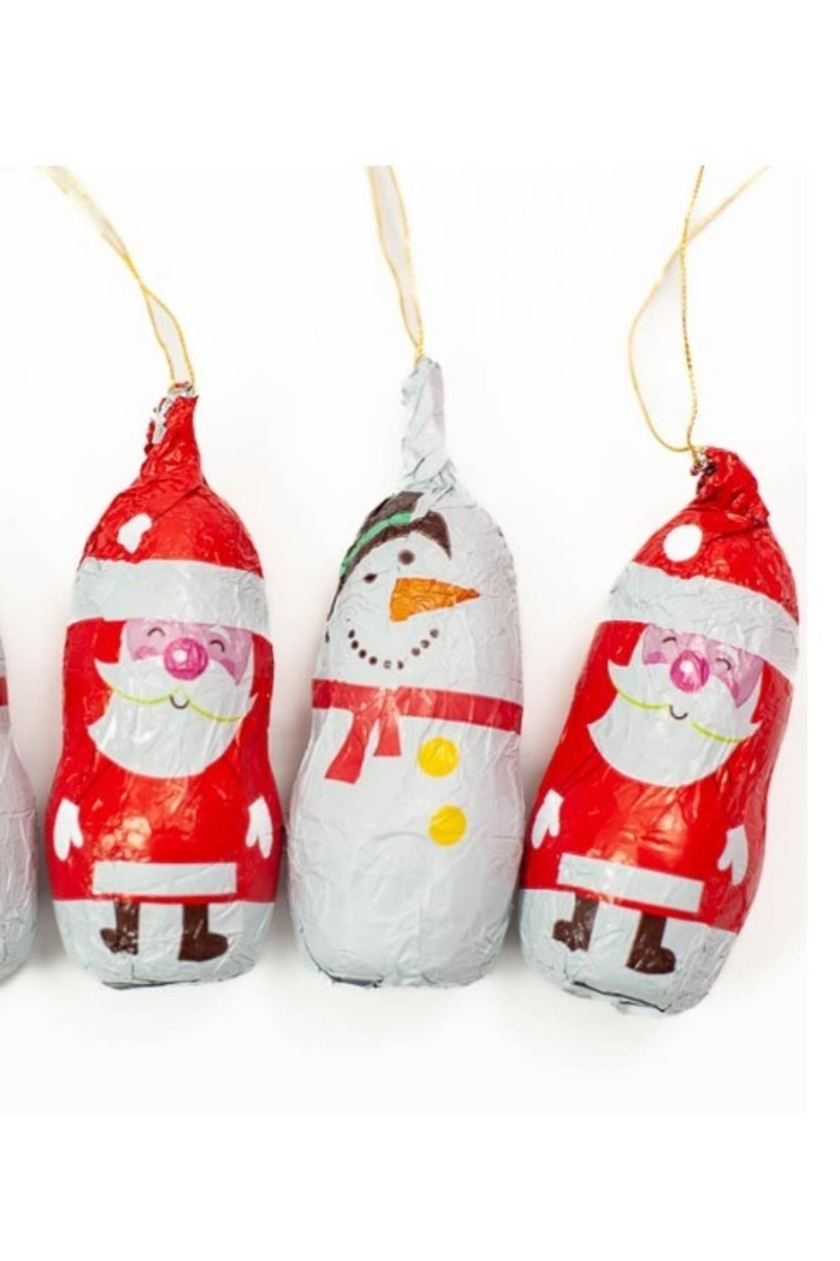 Yeni Yıl Yılbaşı Lüks Noel Baba Çam Ağacı Dekorasyon Süsü Askılı Mini 7li Çikolata Set