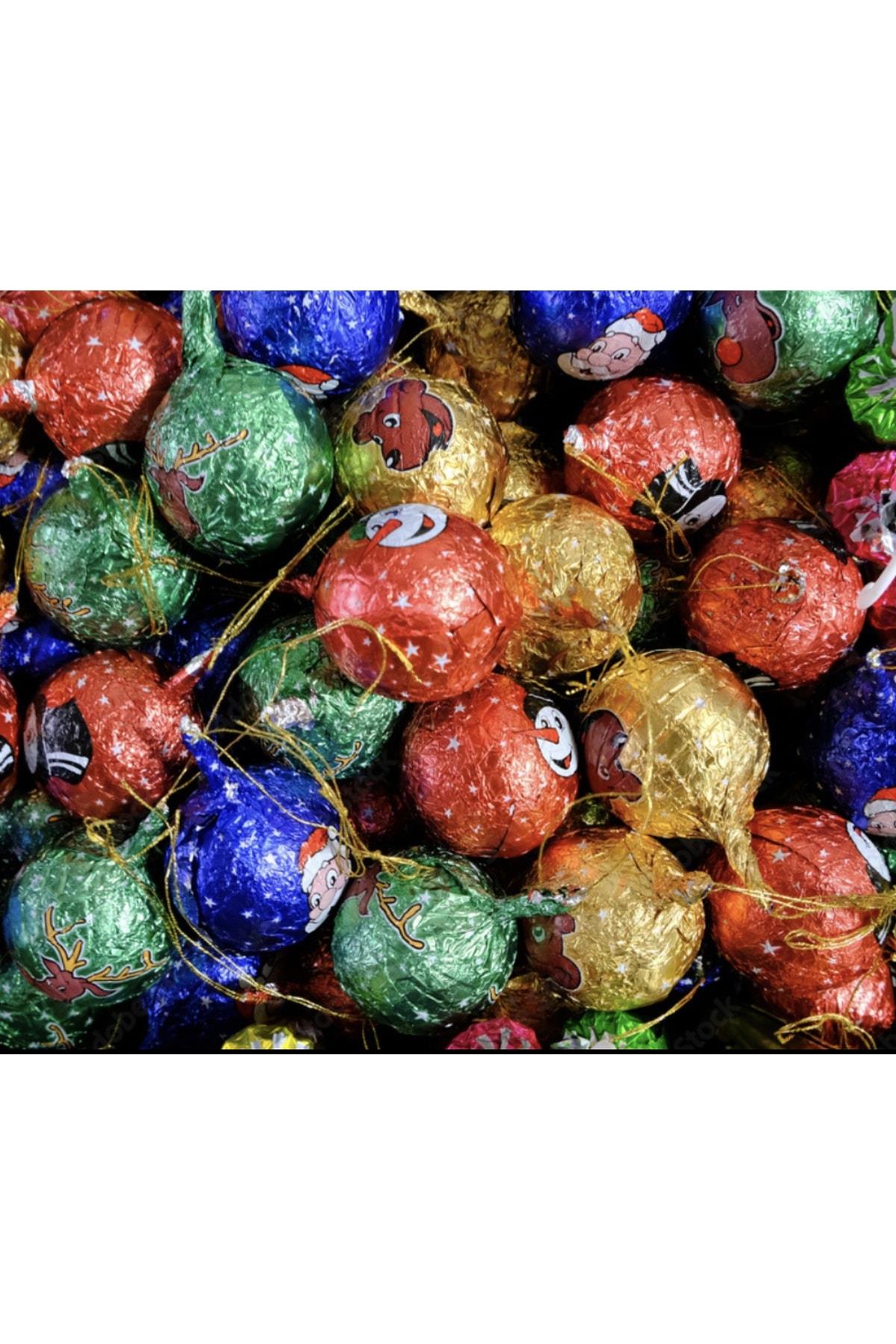 Yeni Yıl Yılbaşı Özel Ithal 4lü Noel Baba Çam Ağacı Top Çikolata Hediye Paket Seti