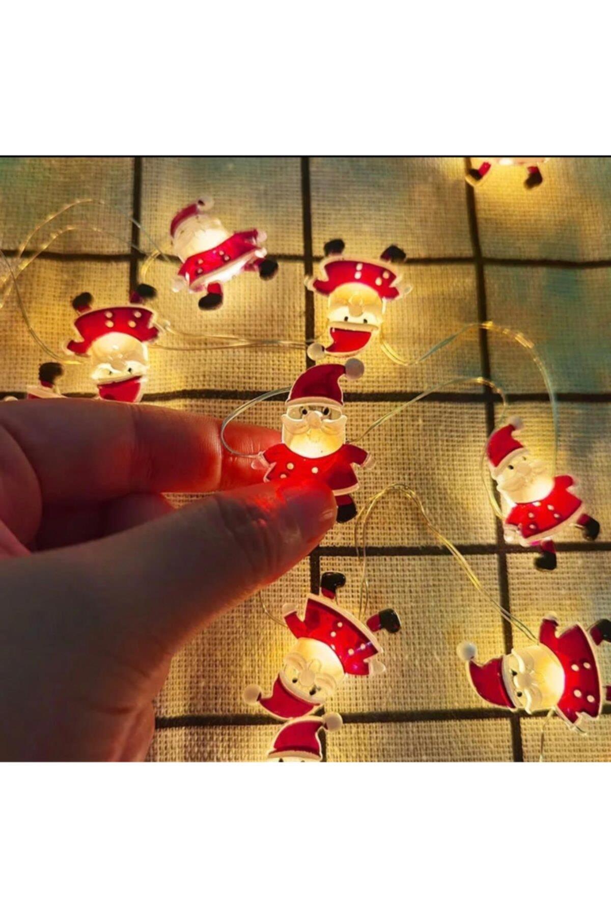 Yılbaşı Ağacı Mini 20 Işıklı Noel Baba Led Lamba 2 m