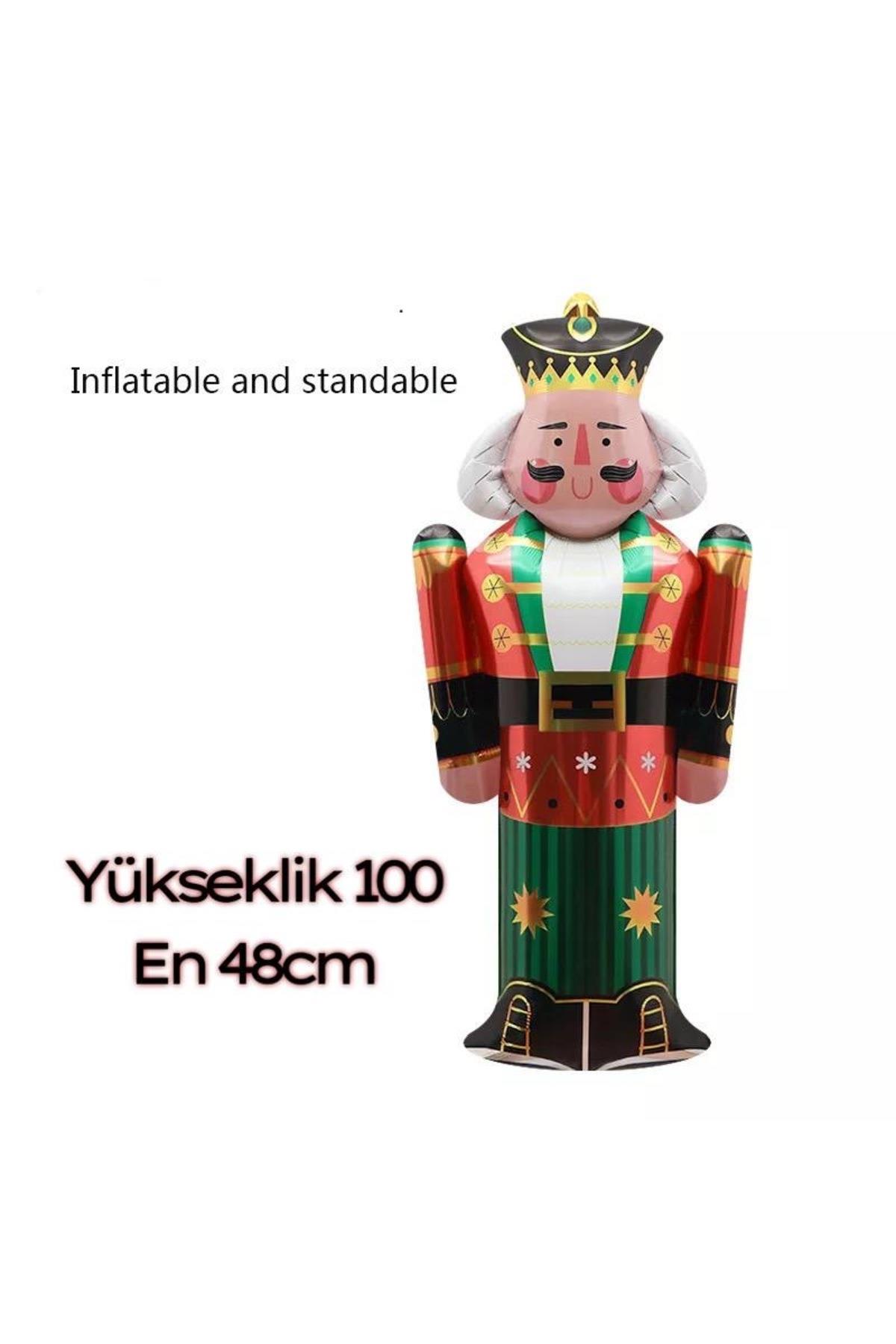 yılbaşı özel ithal dev fındıkkıran kurşun asker folyo helyum dekorasyon balon süs 100cm fındık kıran